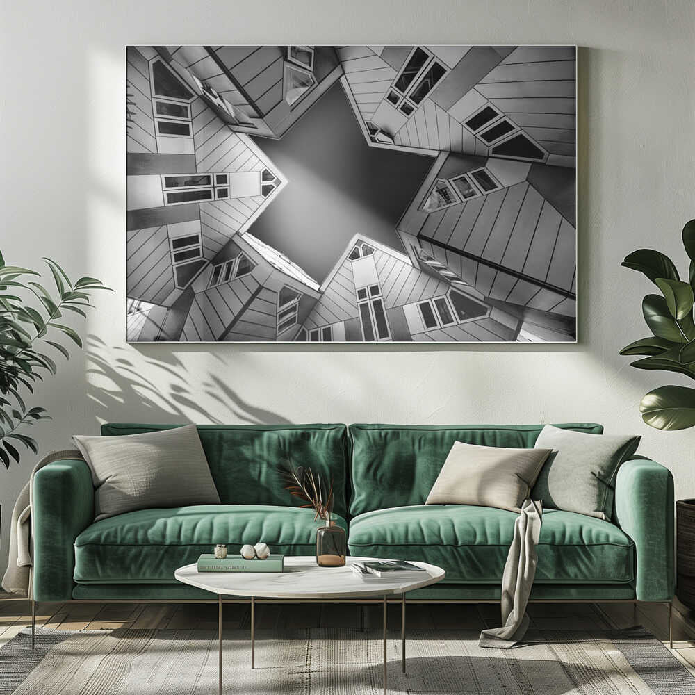 Cubic houses – cityscape wall art, additional artwork view 10