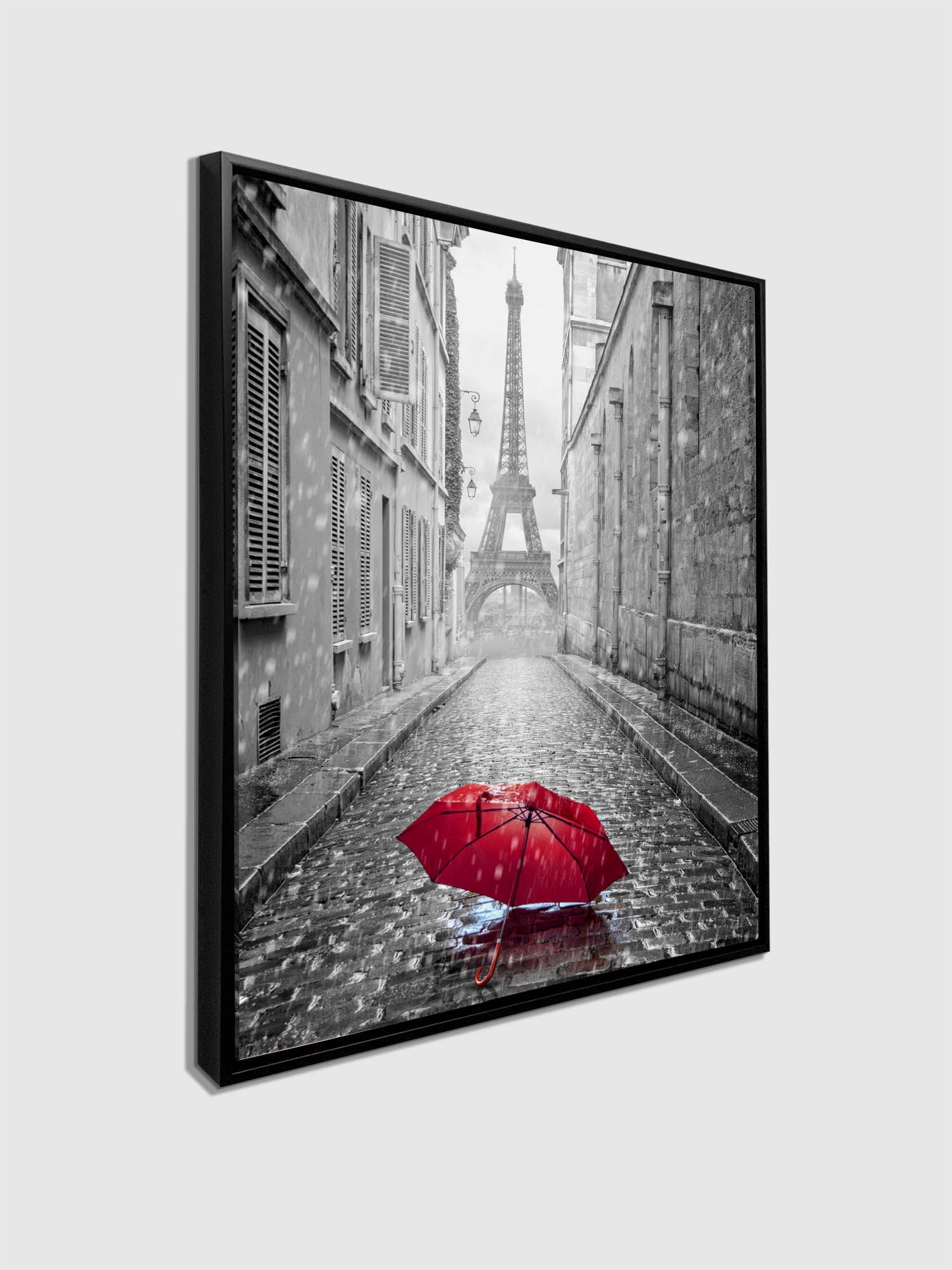 Canvas Wall Art-Red Umbrella Eiffel Tower-Printed Artwork
