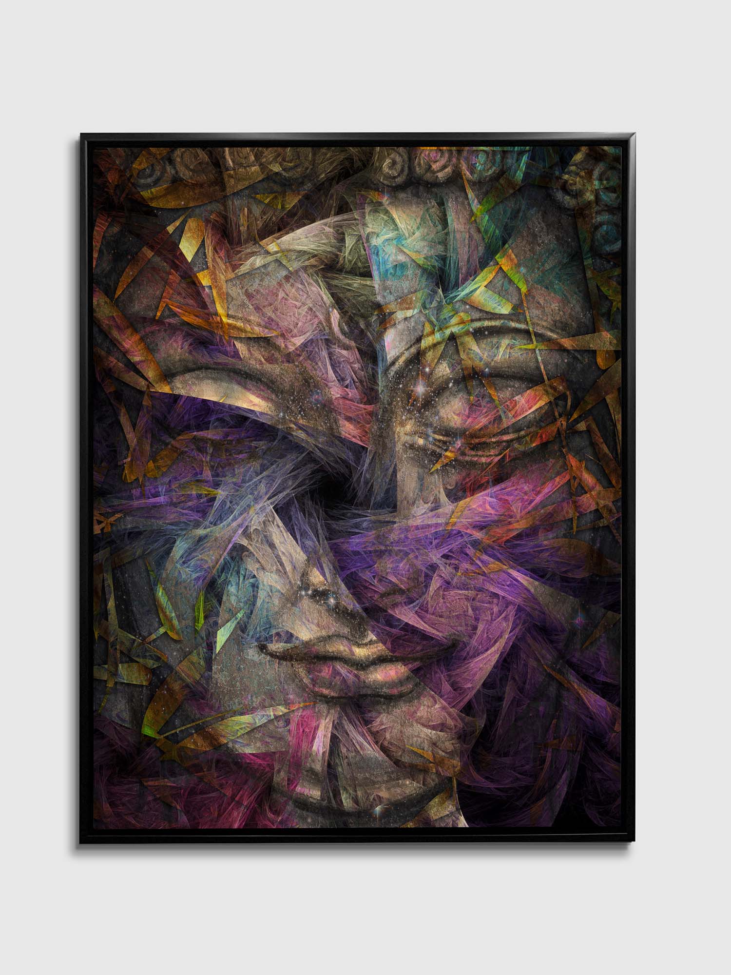 Wall Art Dimensional Buddha -Fine Art Canvas