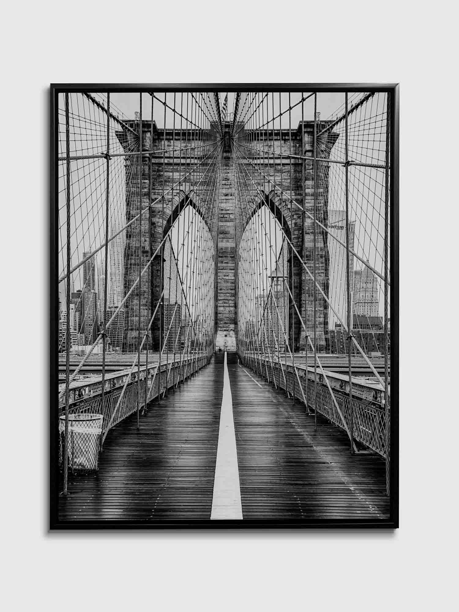 Brooklyn Bridge in Black & White-Skyline Wall art