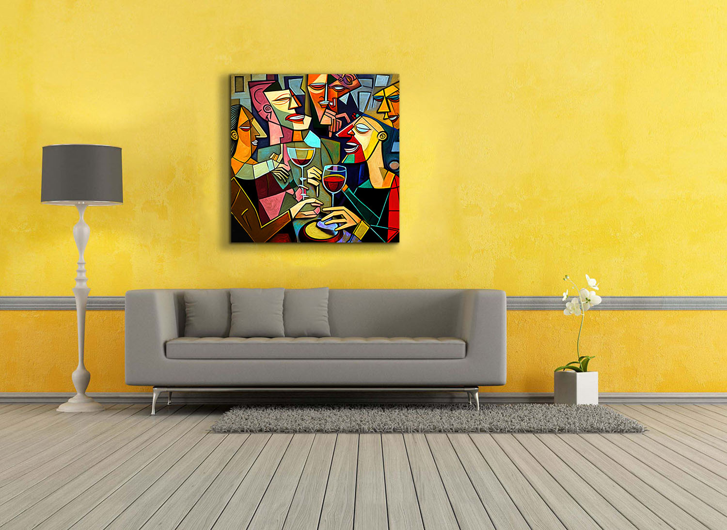 Canvas Wall Art-Picasso Drinking Group-Printed Artwork
