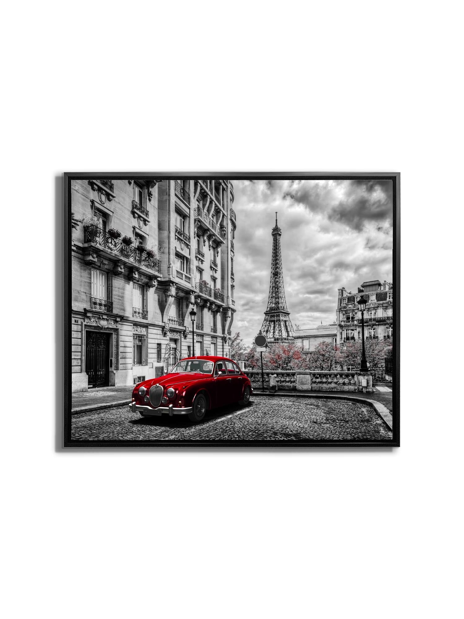 Canvas Print-Eiffel Tower Black white and red-Wall Art
