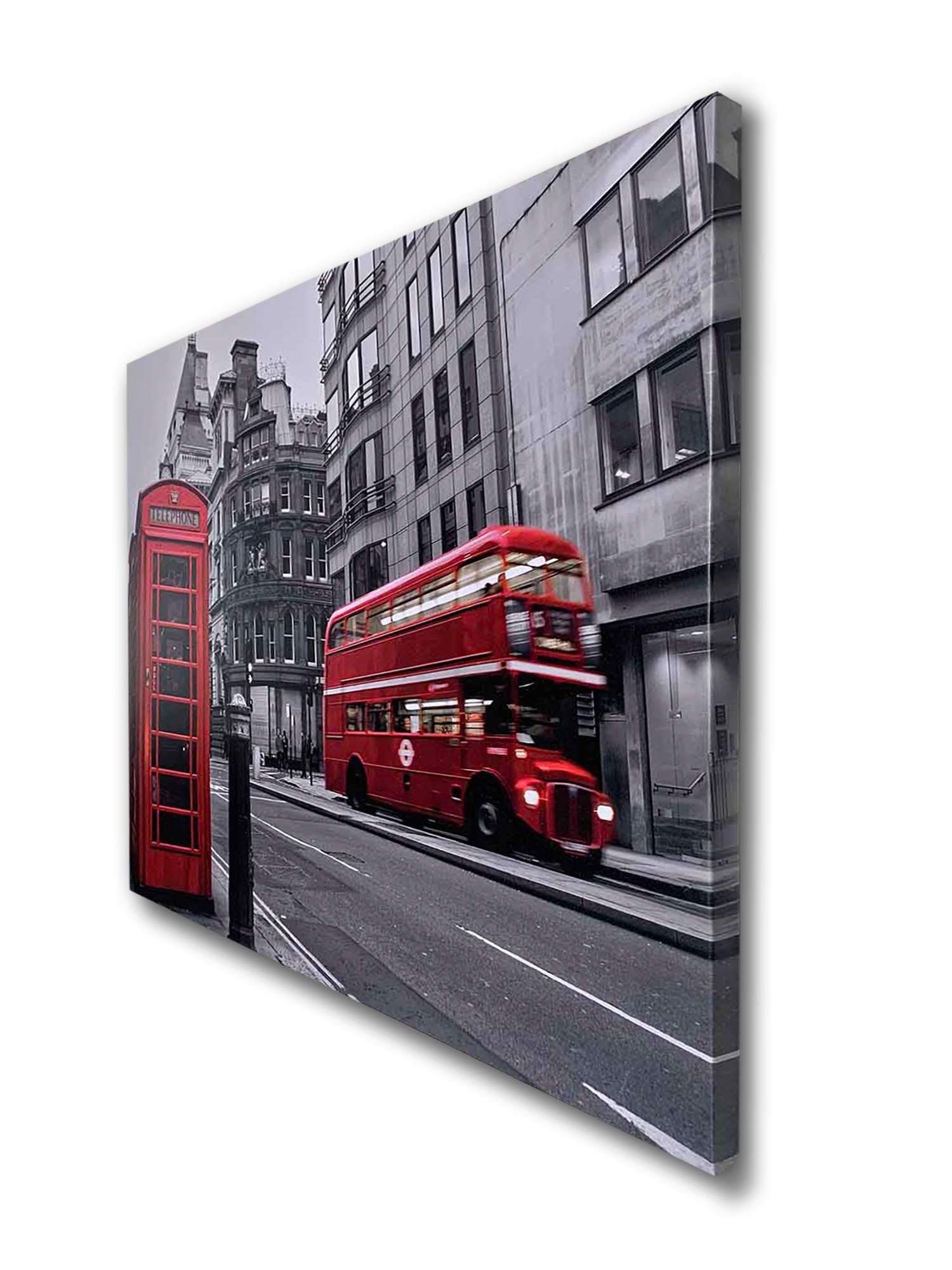 Canvas Print-Iconic Red Double Decker Bus & Phone Booth-Wall art