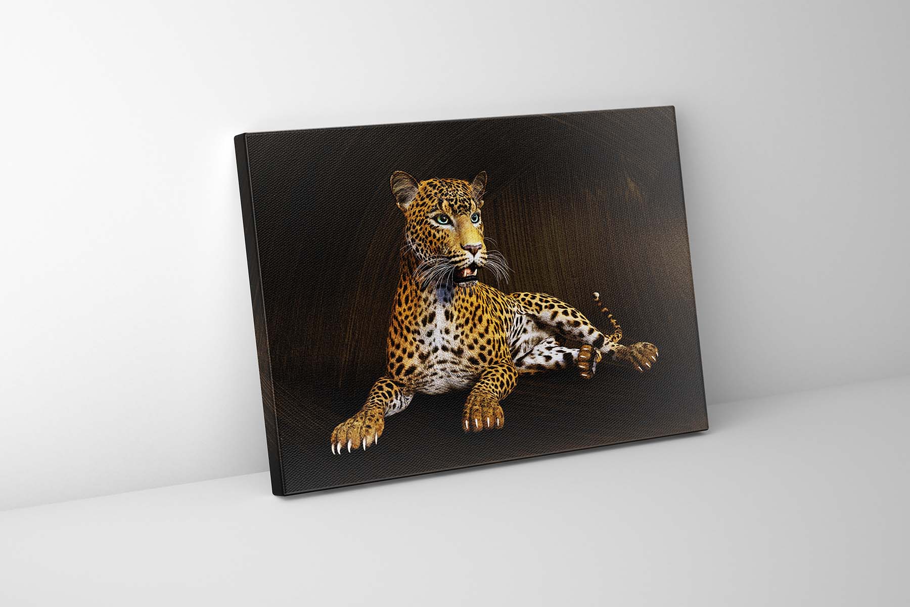 Leopard -Wildlife Canvas Art -Wall decor- Hand applied Gold varnish #4836-047