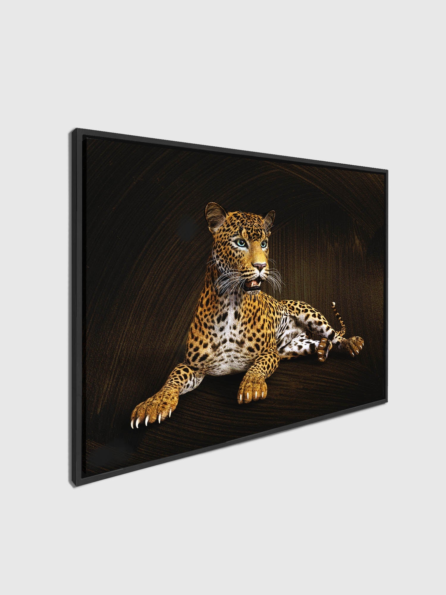 Leopard -Wildlife Canvas Art -Wall decor- Hand applied Gold varnish #4836-047