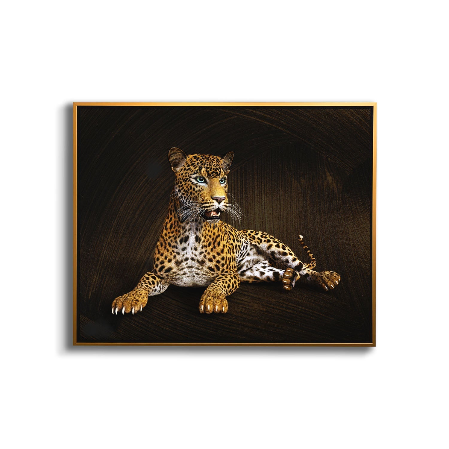 Leopard -Wildlife Canvas Art -Wall decor- Hand applied Gold varnish #4836-047