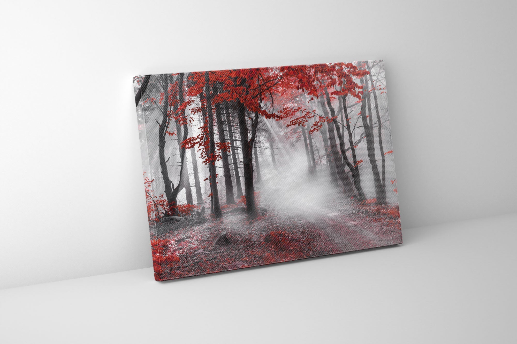 Printed Artwork-Red Isolate Forest-Wall decor