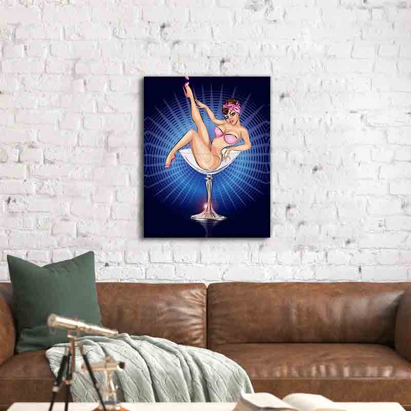 Wall Art-Blue and pink cocktail-Wall art decor