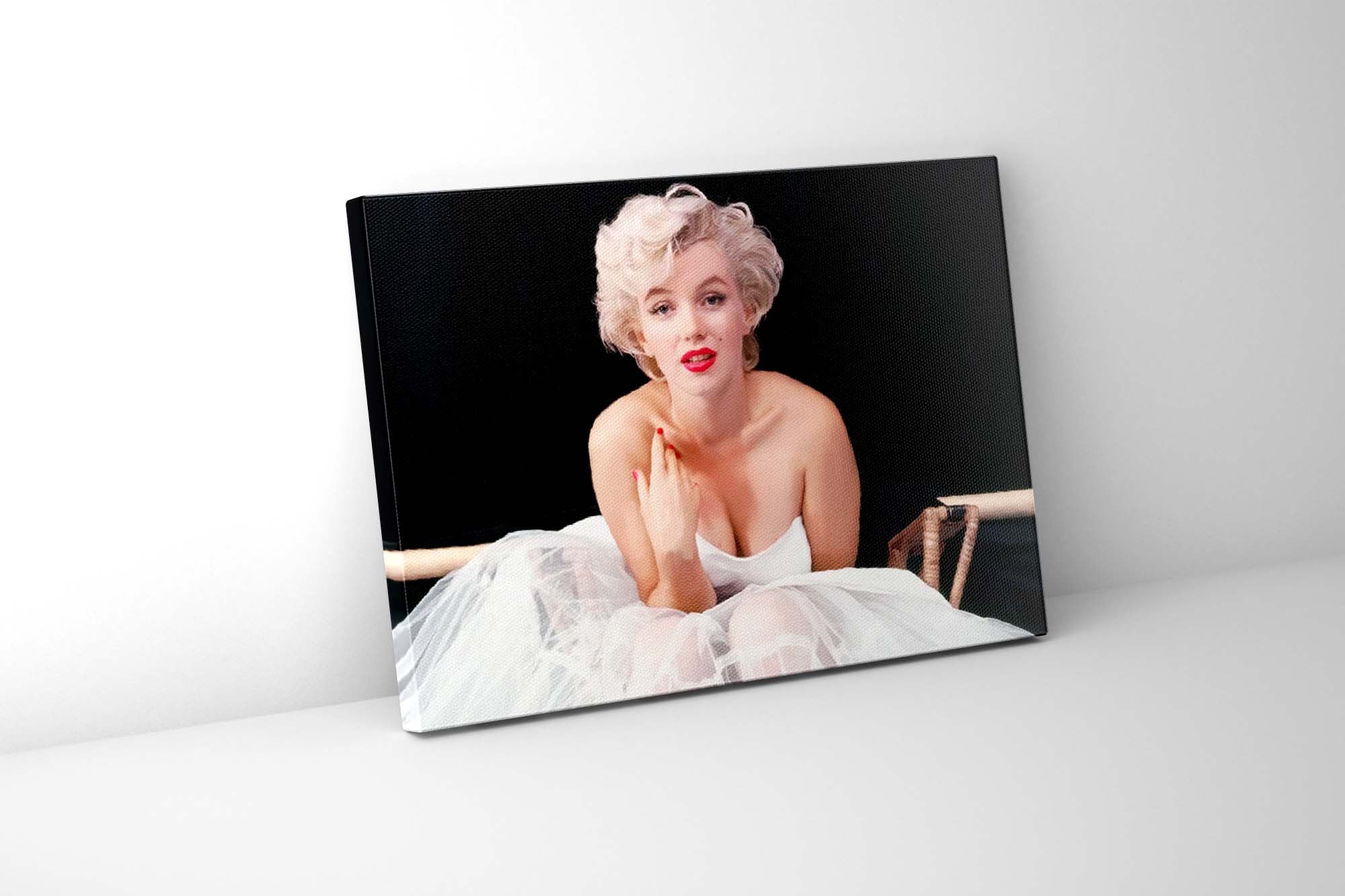 Marilyn in White Dress-Wall art decor-Fine Art-Diamond varnish