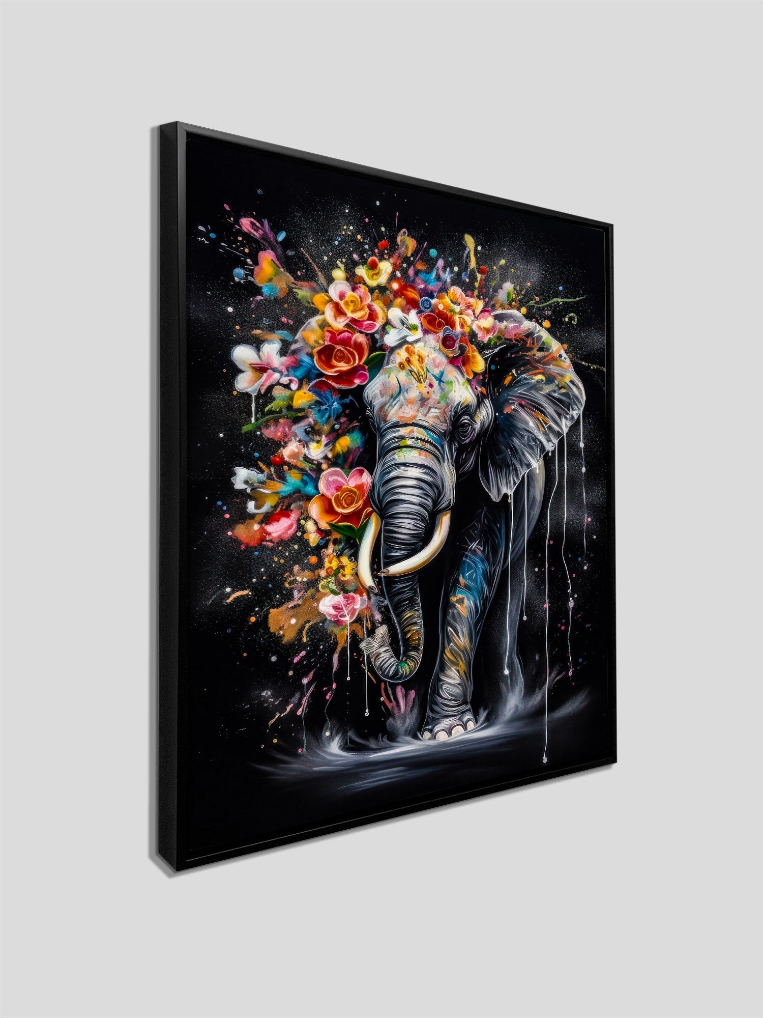 Wildlife Canvas Art -Colorful Elephants- WallDecor-RGB Vanish