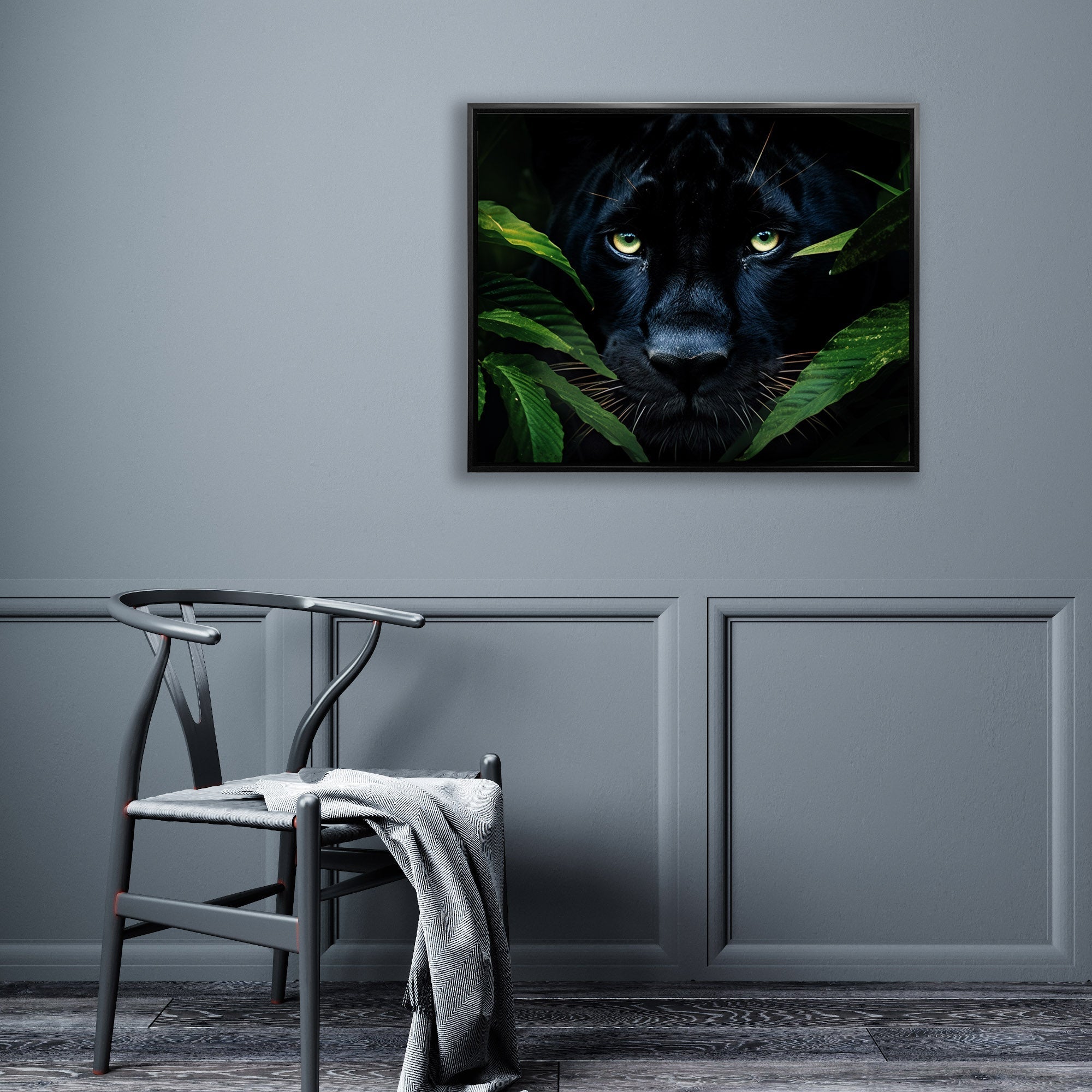 Wildlife Canvas Art - Rare Black Jaguar - Wall Decor-RGB Vanish Wall Artwork 0