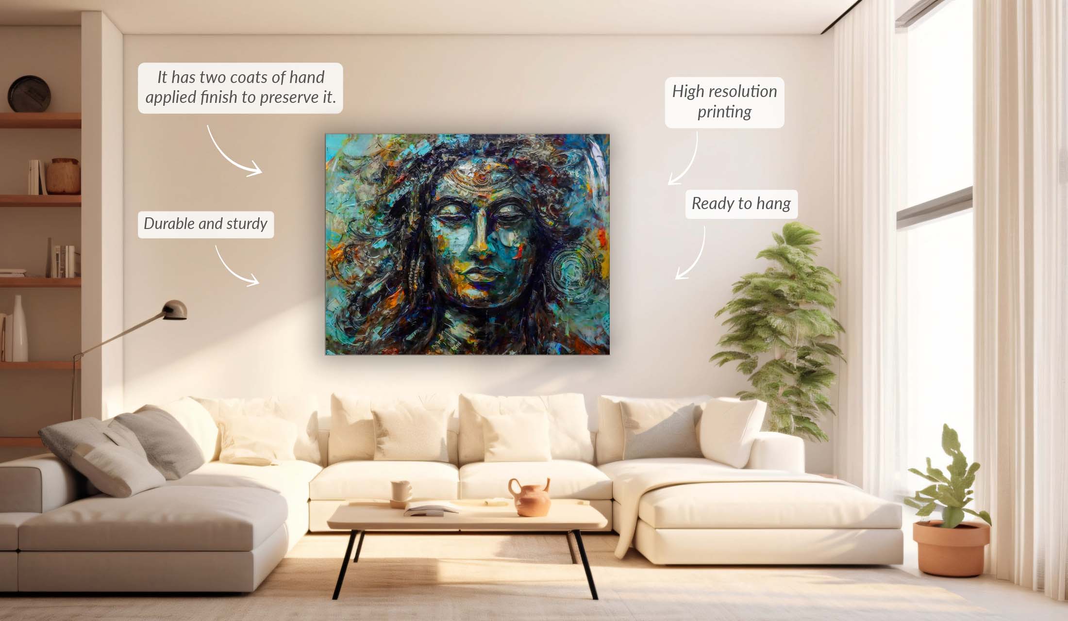 Wall Art -Shiva Canvas Wall Art-Indian Art