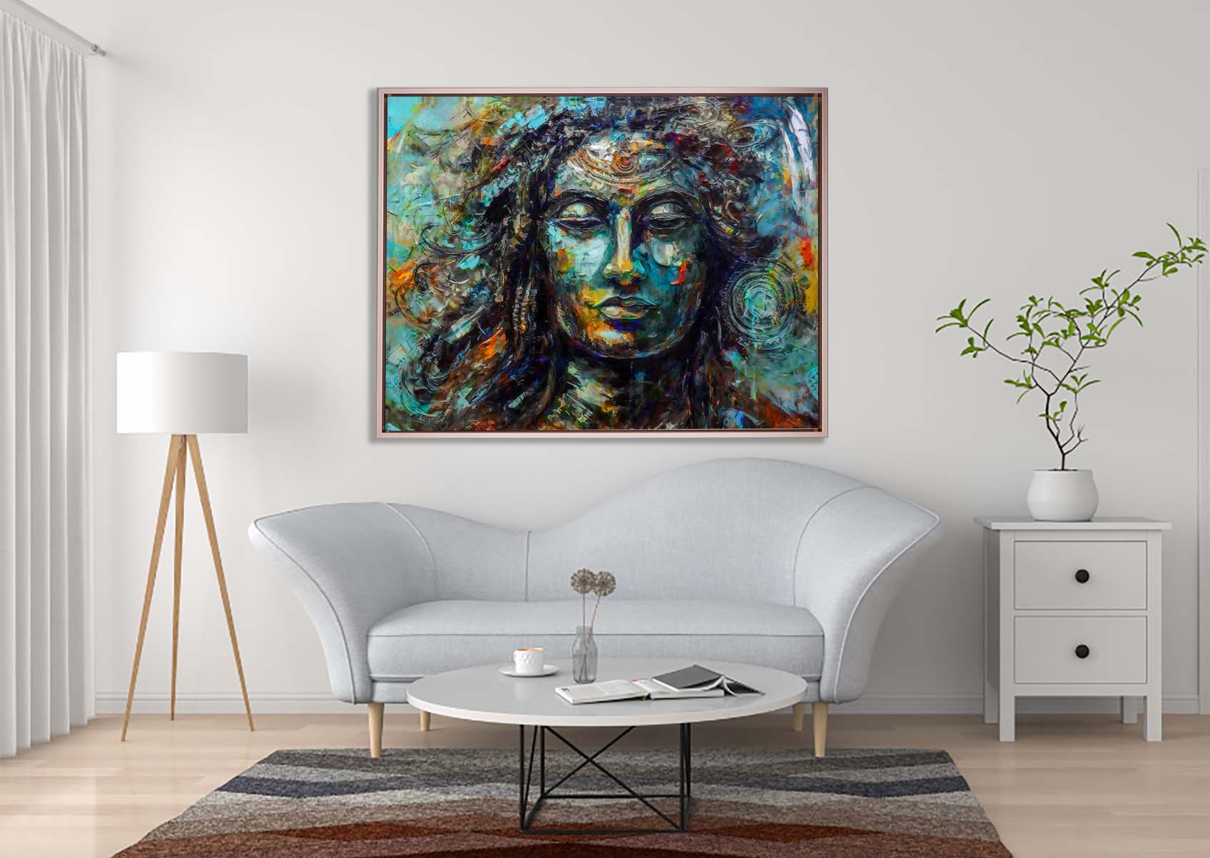 Wall Art -Shiva Canvas Wall Art-Indian Art