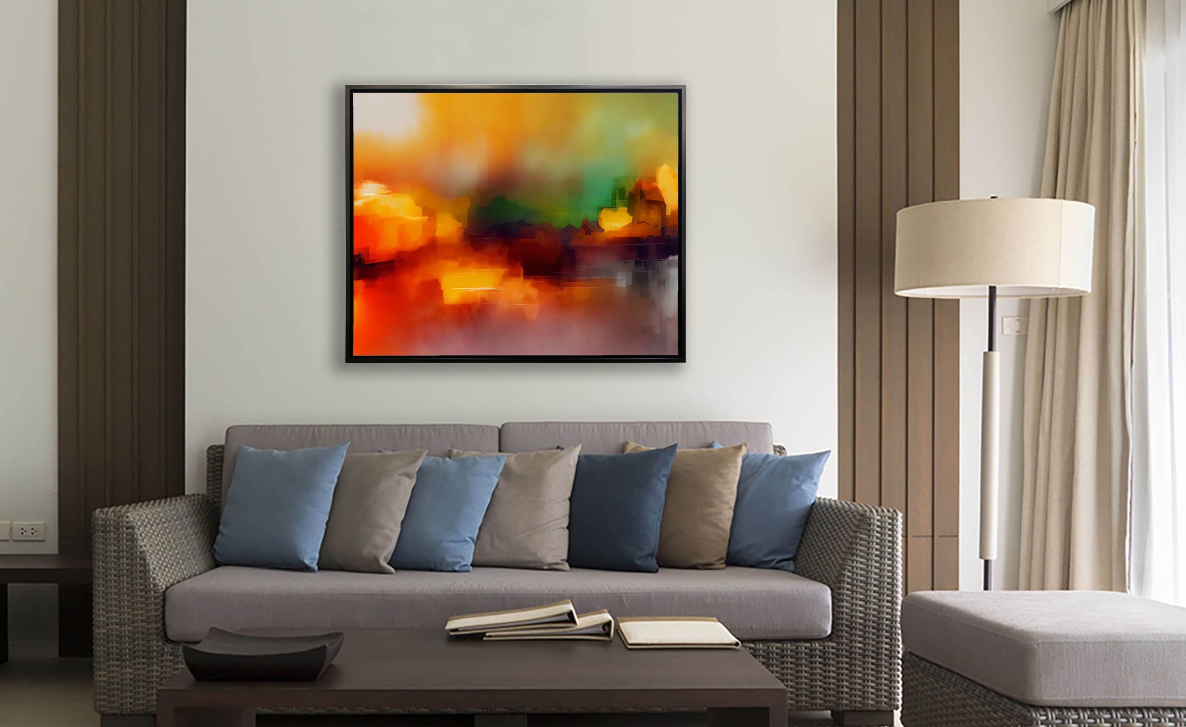 Wall Art-Blurred sunset-Canvas Printed-Artwork Decor