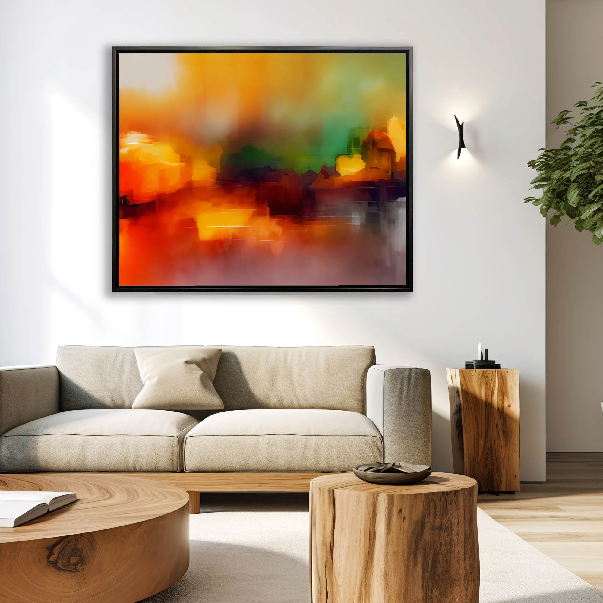 Wall Art-Blurred sunset-Canvas Printed-Artwork Decor