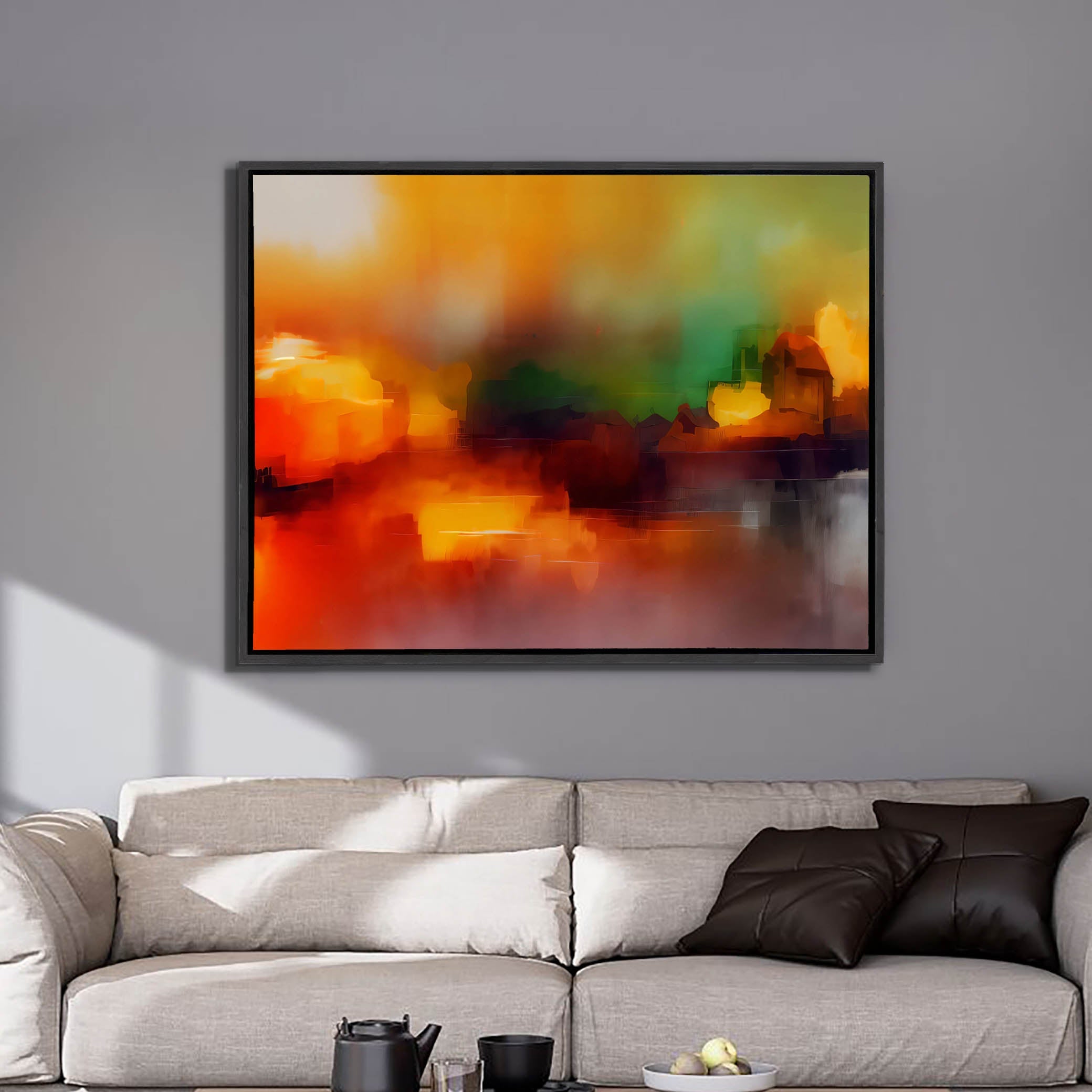 Wall Art-Blurred sunset-Canvas Printed-Artwork Decor