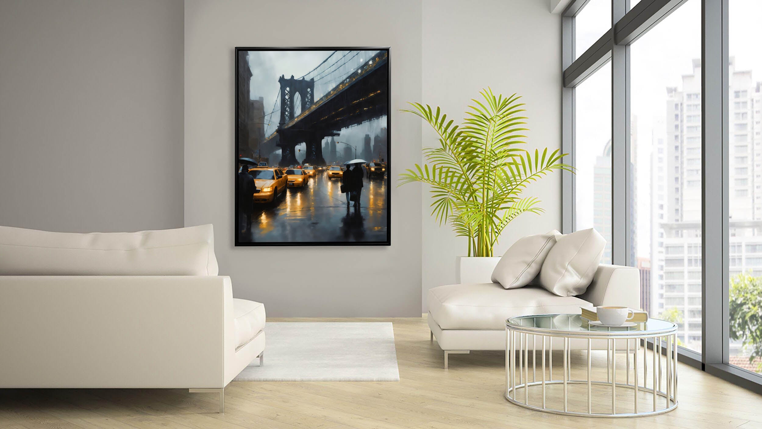 Wall Art-Stylized NYC Bridge Skyline-Canvas Print