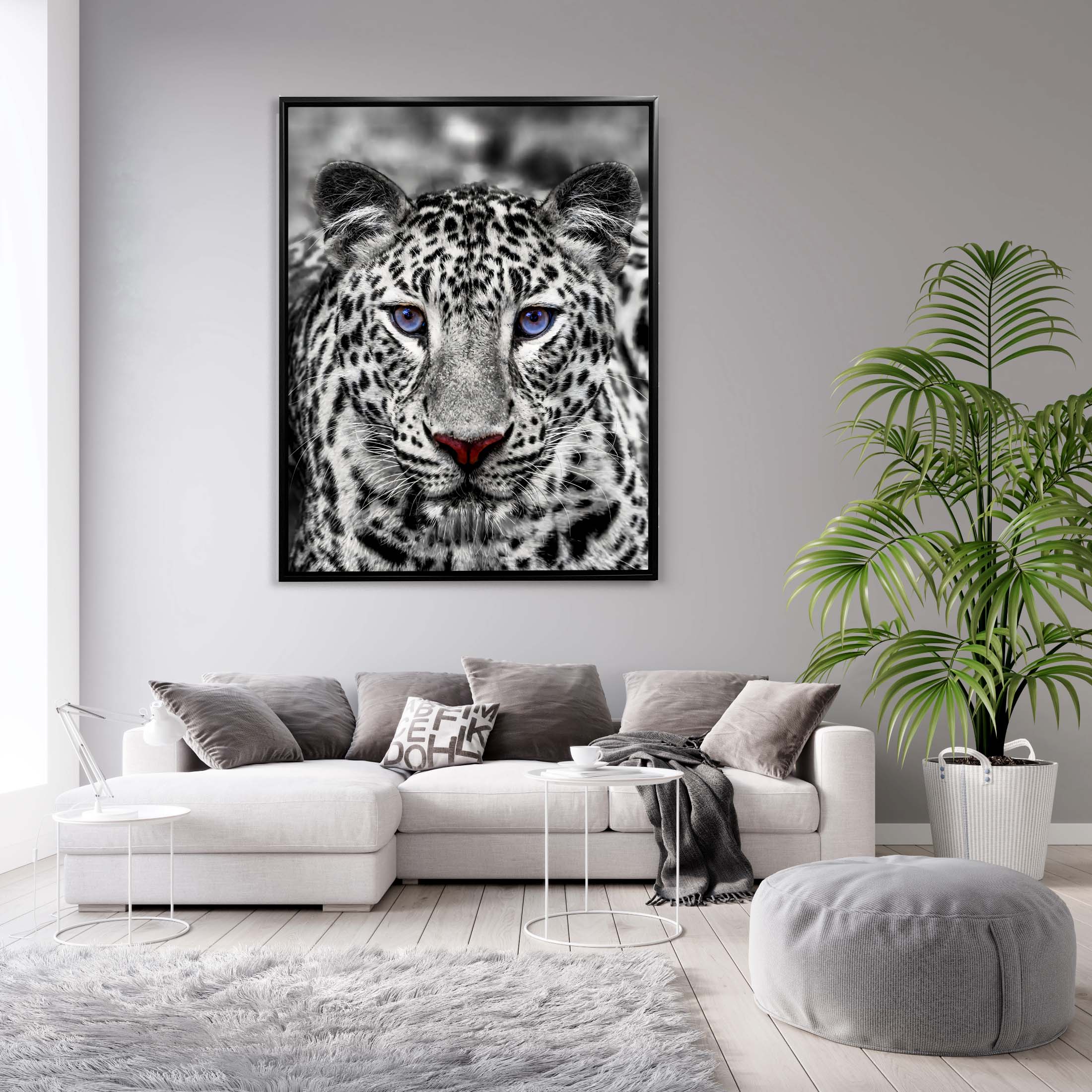Wall Art-Blue Eyed White Tiger- Wildlife decor