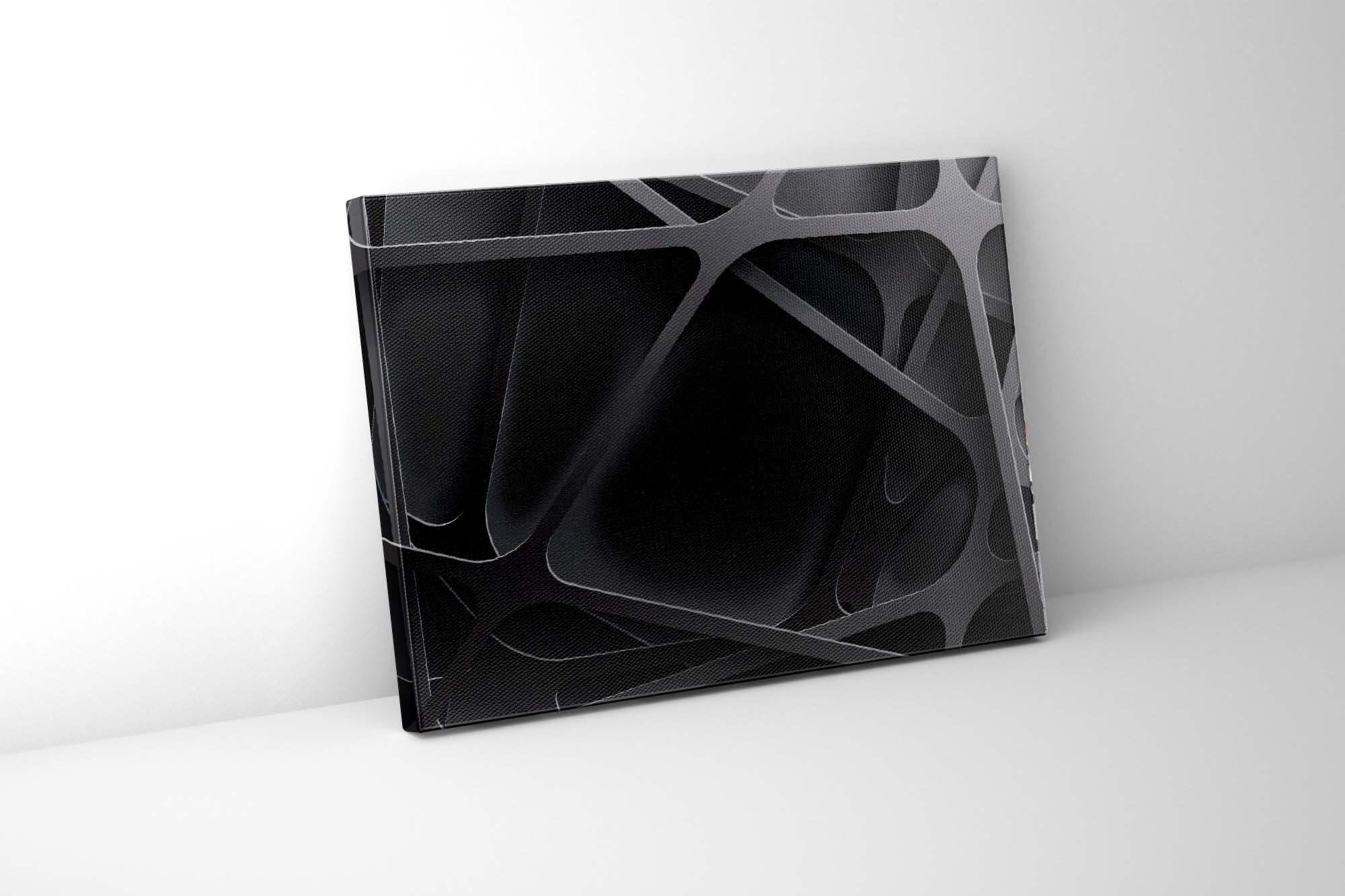 Wall Art-3 D Black-Canvas Printed-Artwork