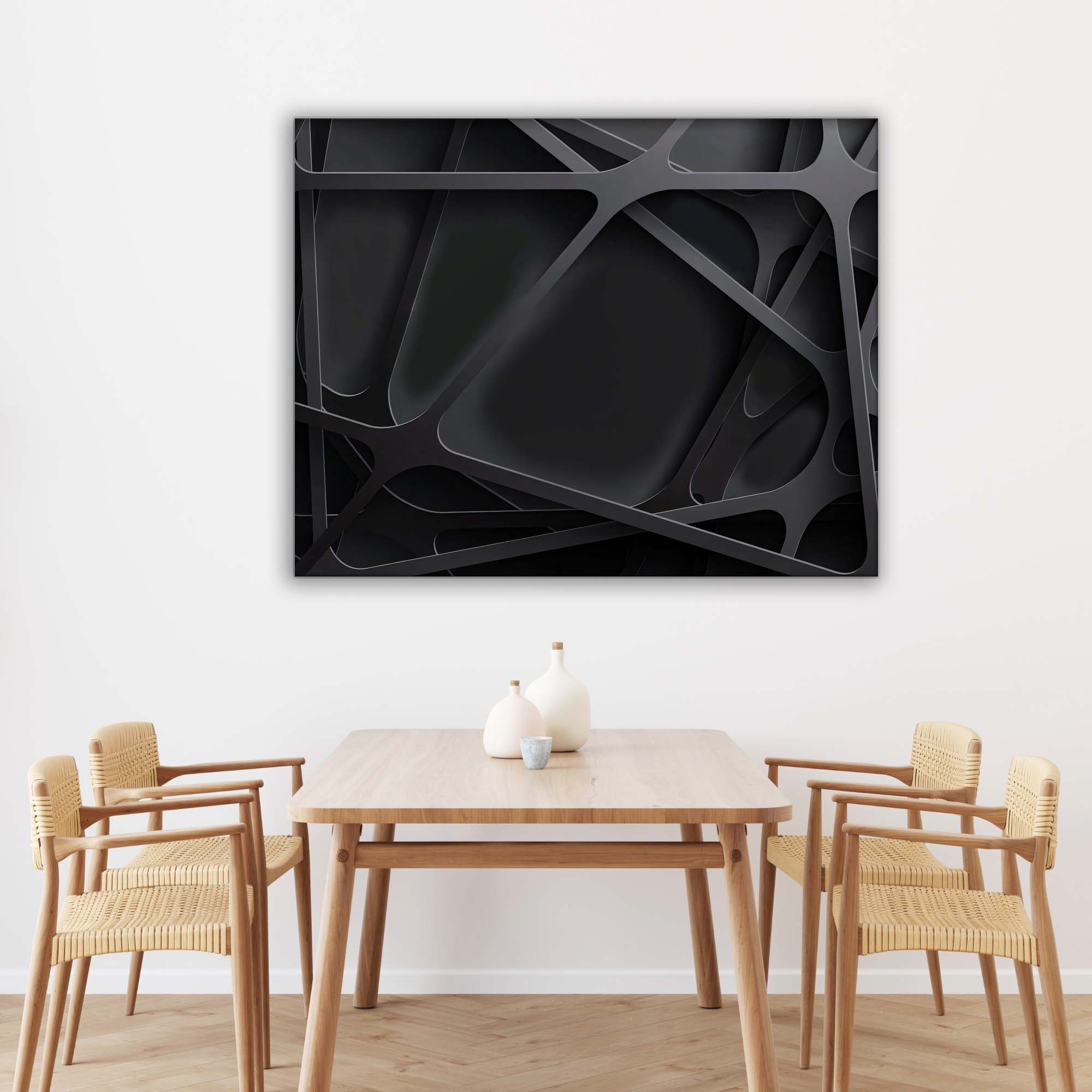 Wall Art-3 D Black-Canvas Printed-Artwork