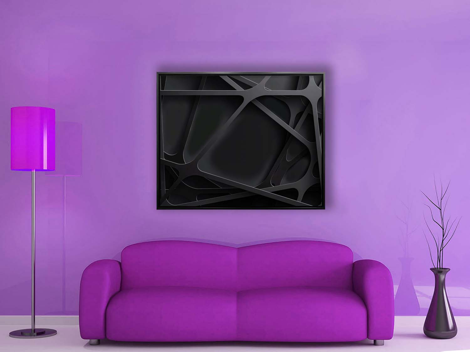 Wall Art-3 D Black-Canvas Printed-Artwork