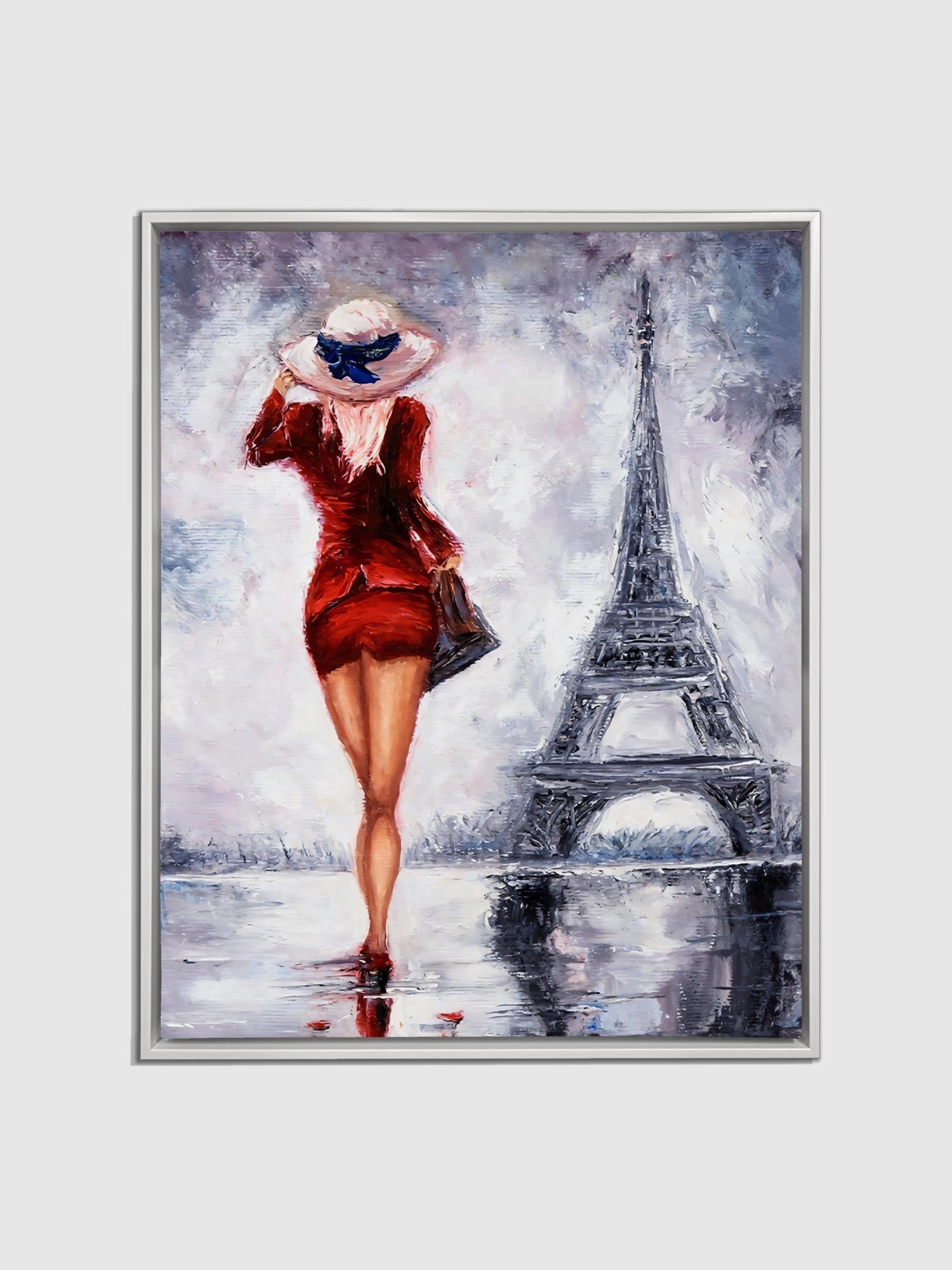 Wall Art Girl Eiffel Tower-Fine Artwork-Wall Art-Abstract