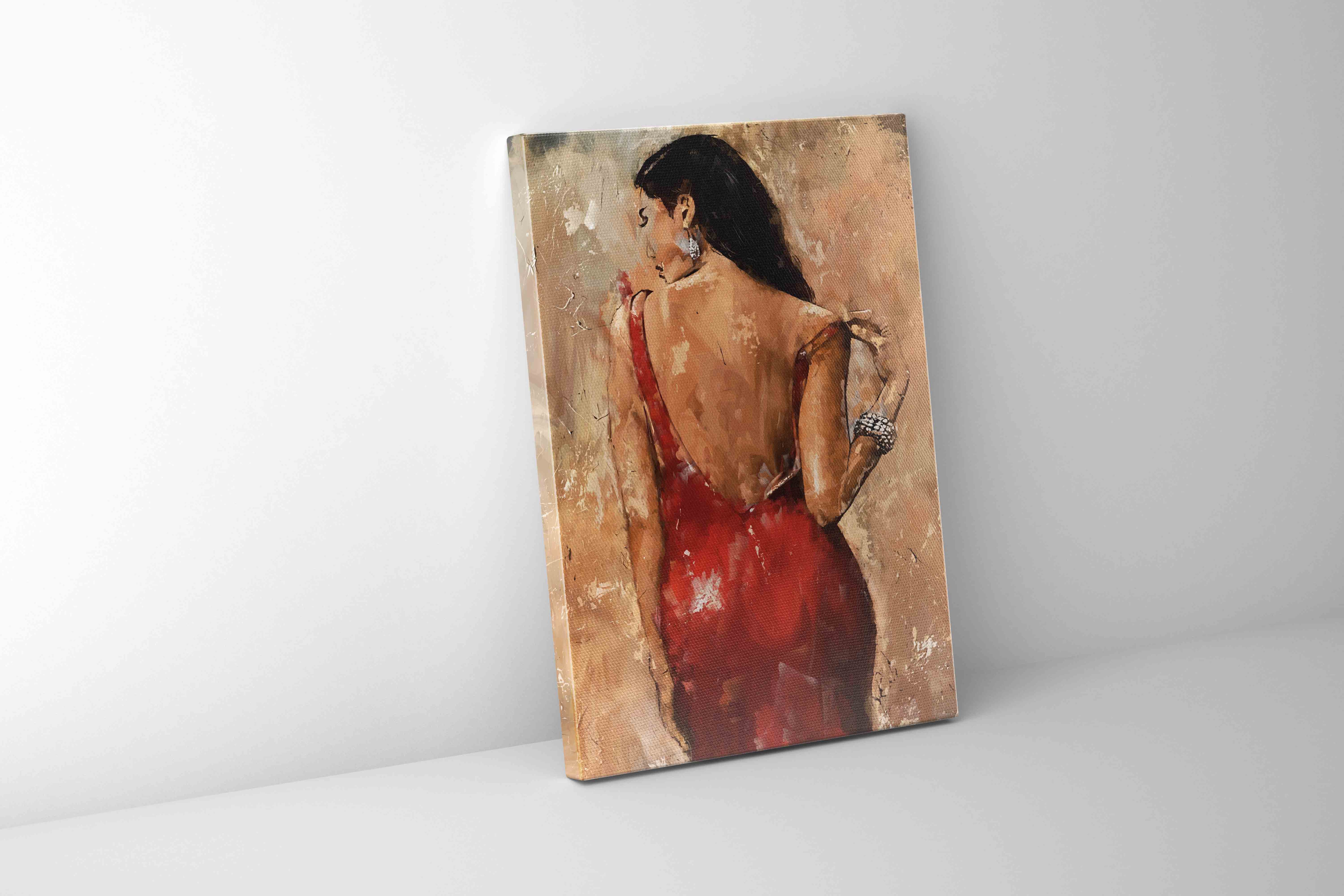 Lady in Red Fine Art Canvas 48X36