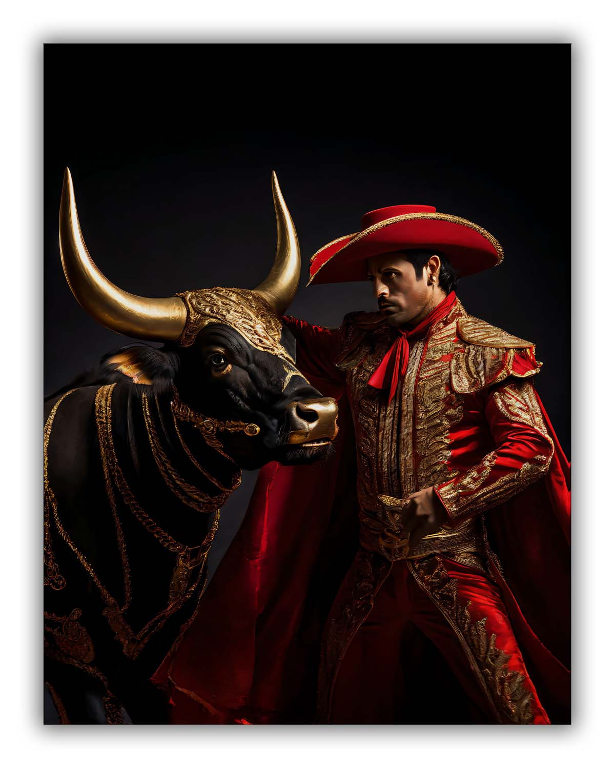 Wall Art Bullfighter 36" x 48" Fine Art Canvas