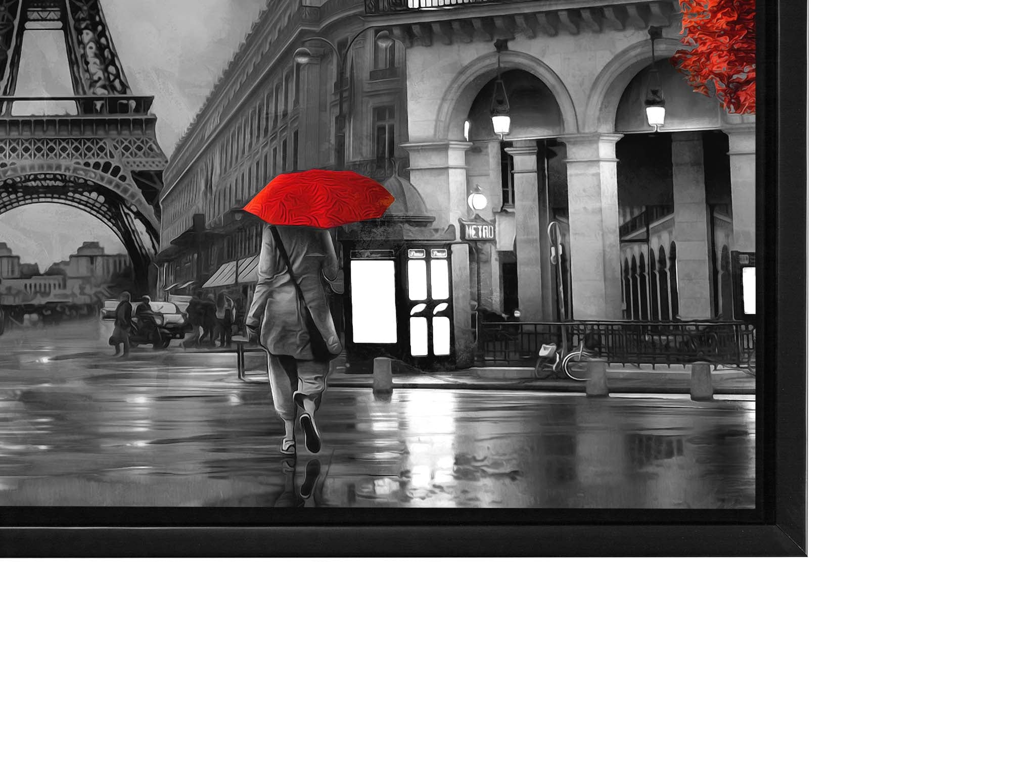 Canvas Wall Art-Painterly Paris With Red Accents- Fine Artwork
