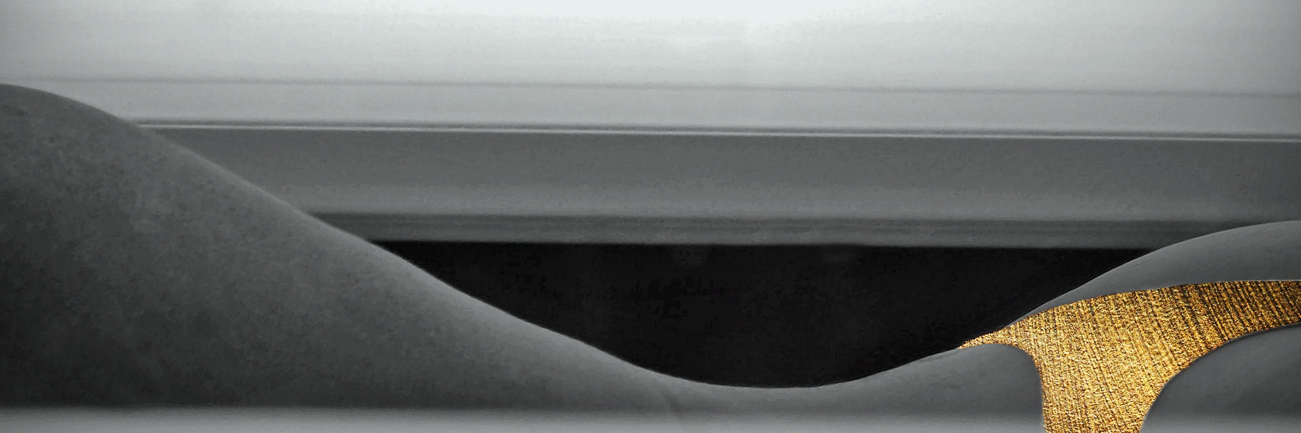 Wall Art Black and Gold Curves Canvas - Fine Art -