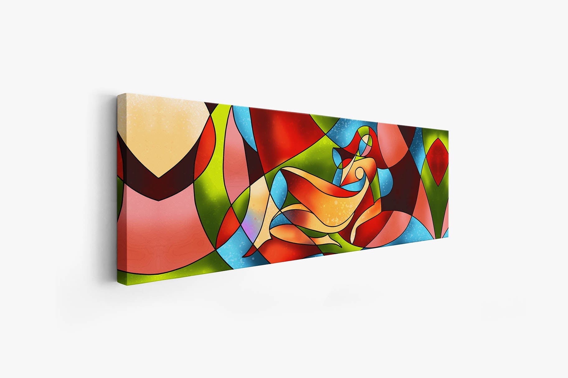 Wall Art Abstract female strokes - Fine Art Canvas-Large Wall Decor-RGB varnish