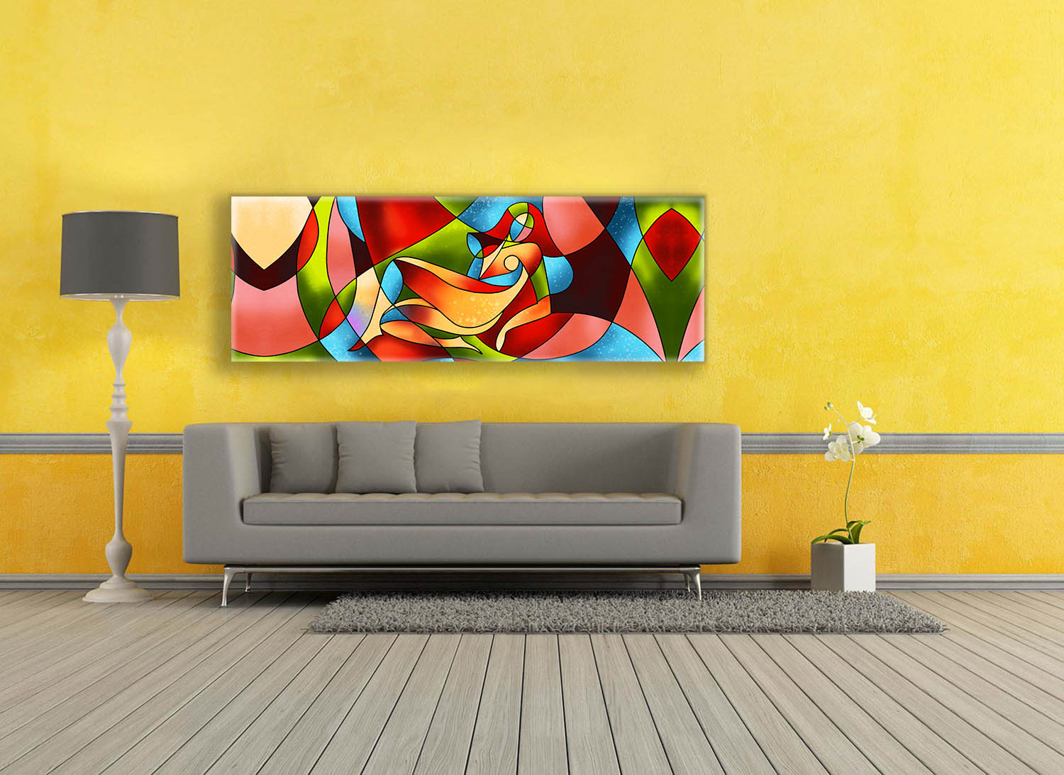 Wall Art Abstract female strokes - Fine Art Canvas-Large Wall Decor-RGB varnish