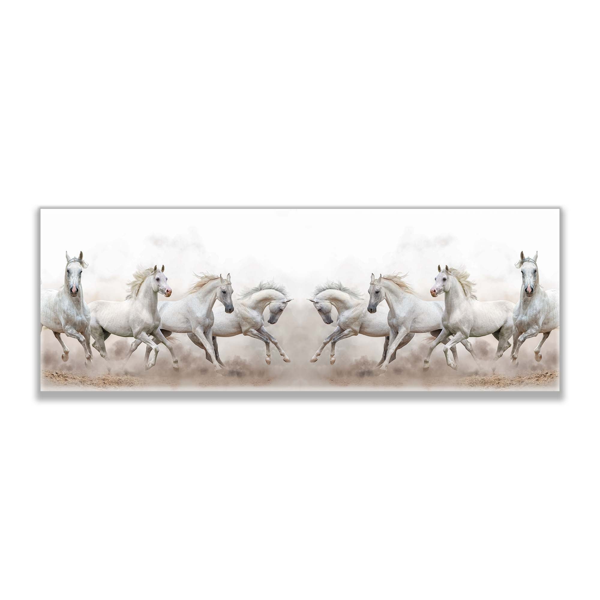 Wildlife Canvas-Arabian Horses White Sky-Wall Art