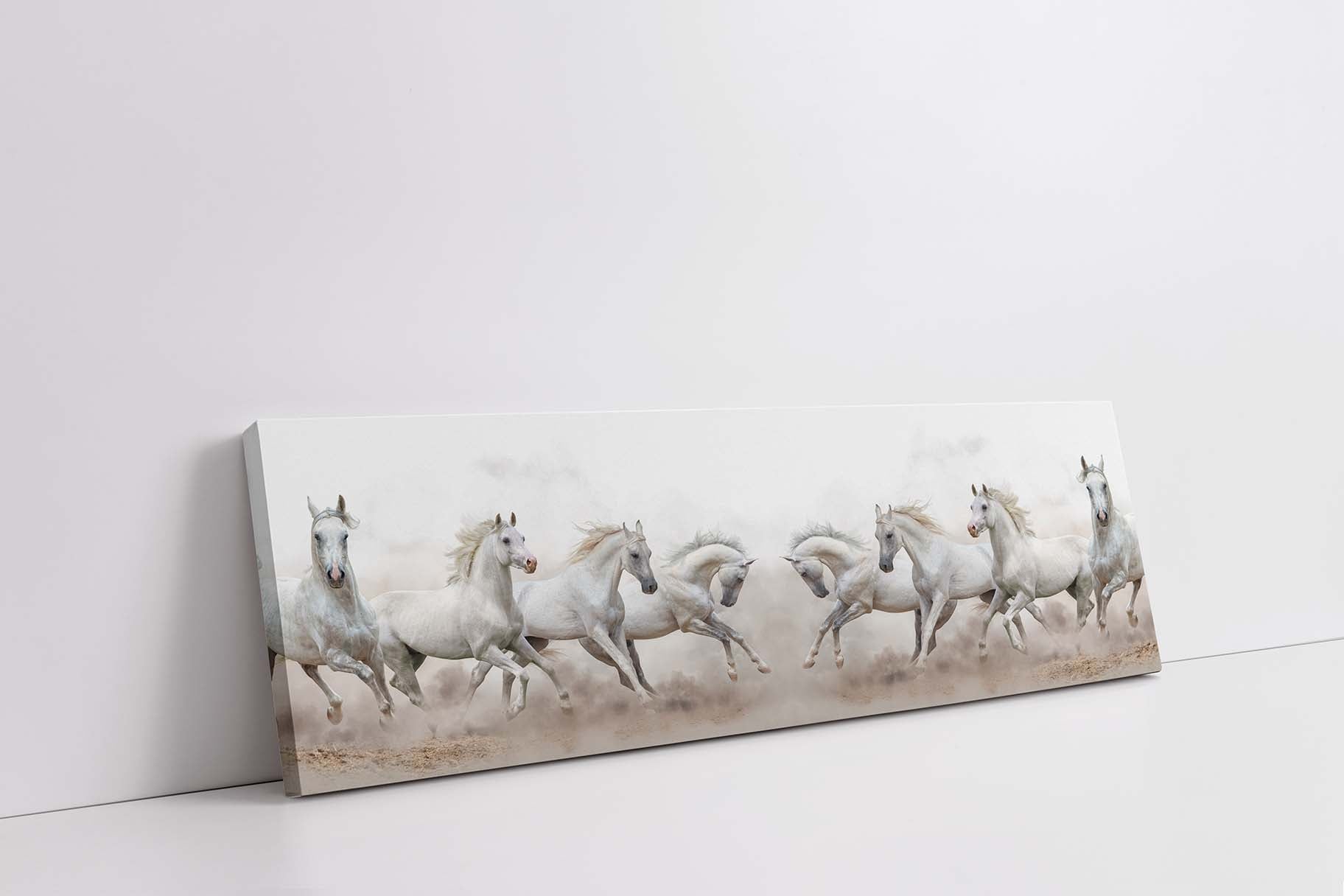 Wildlife Canvas-Arabian Horses White Sky-Wall Art