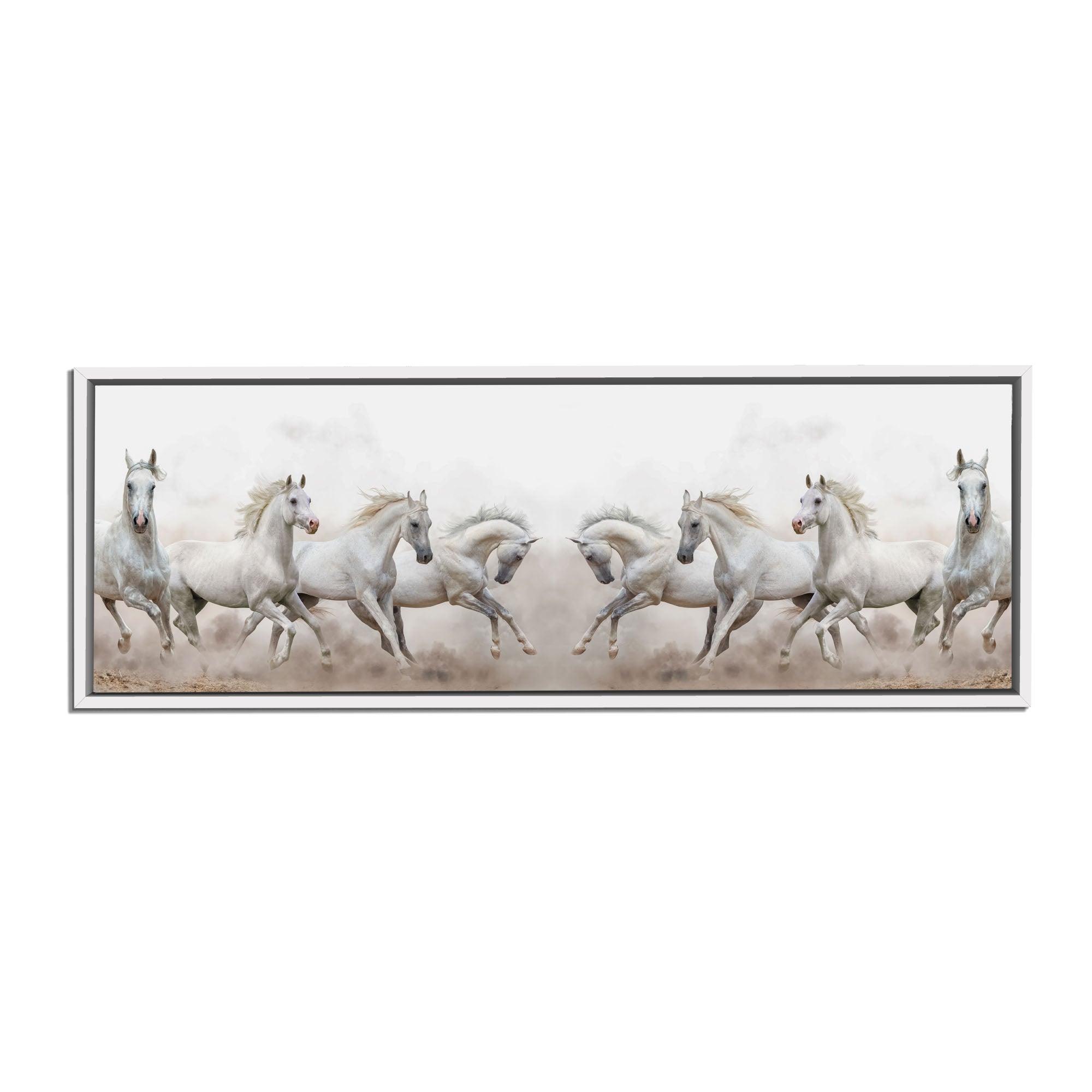 Wildlife Canvas-Arabian Horses White Sky-Wall Art