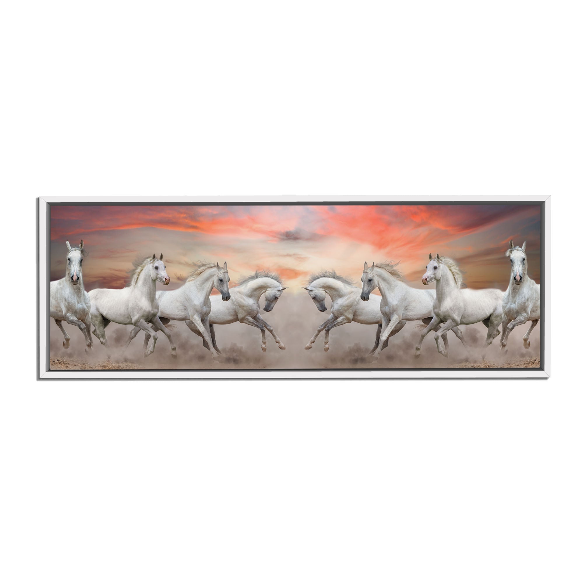 Wildlife Canvas-Arabian Horses White Sky-Wall Art