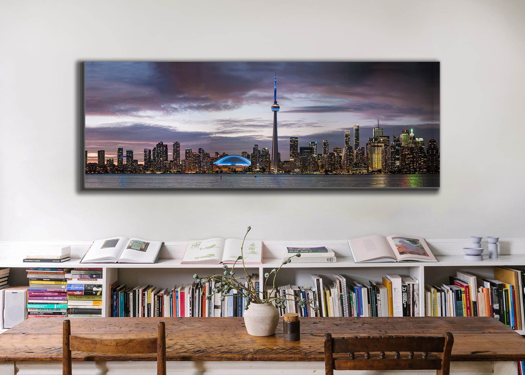 Sunset of Toronto, CN tower, Roger Center-Cities Skyline-RGB varnish