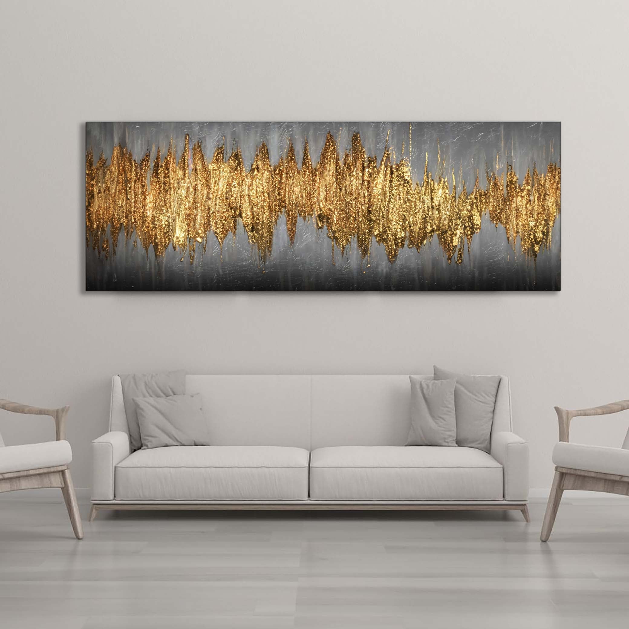 Large Gold Abstract Artwork-Canvas Wall art- Fine Art