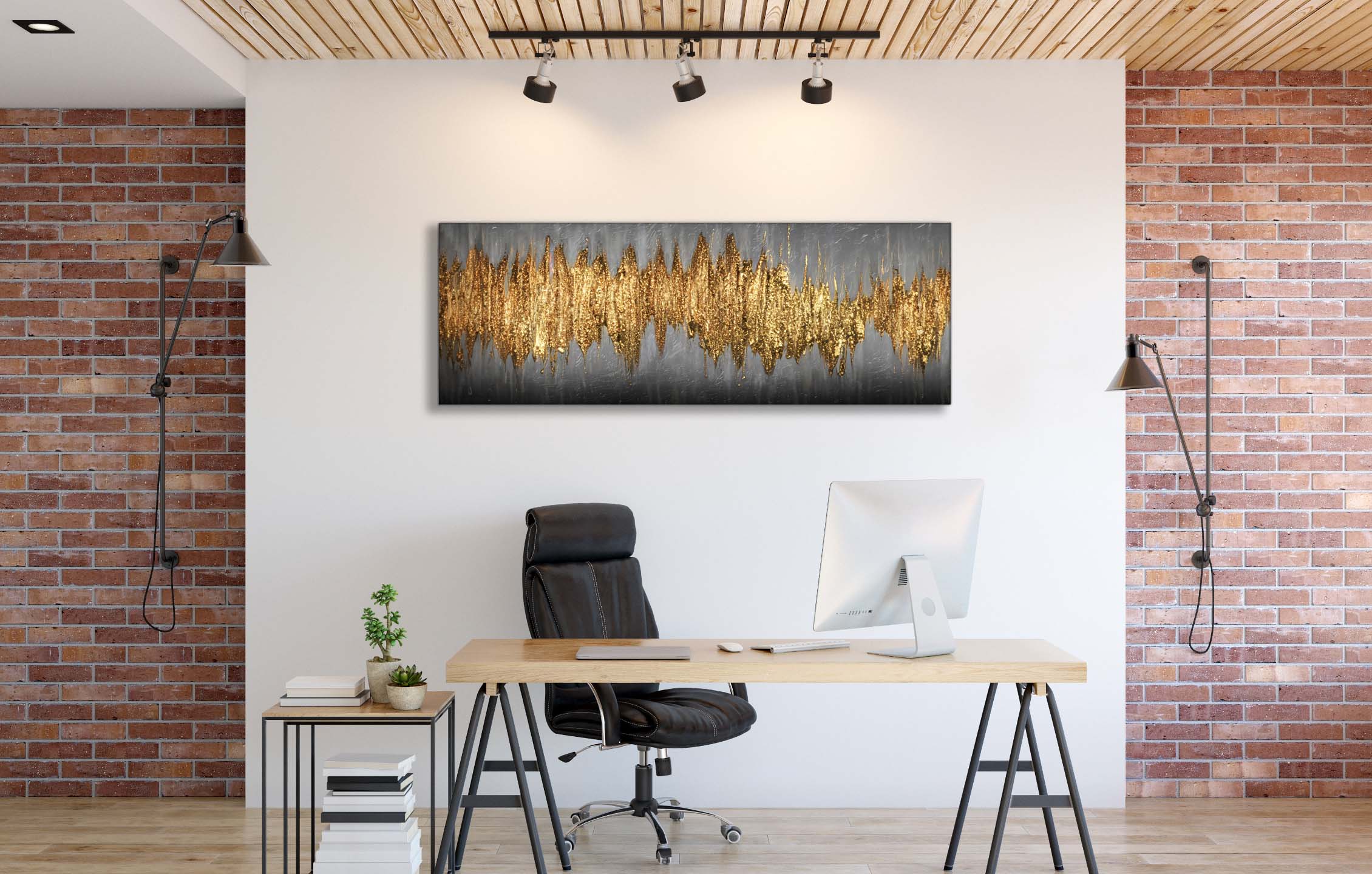 Large Gold Abstract Artwork-Canvas Wall art- Fine Art