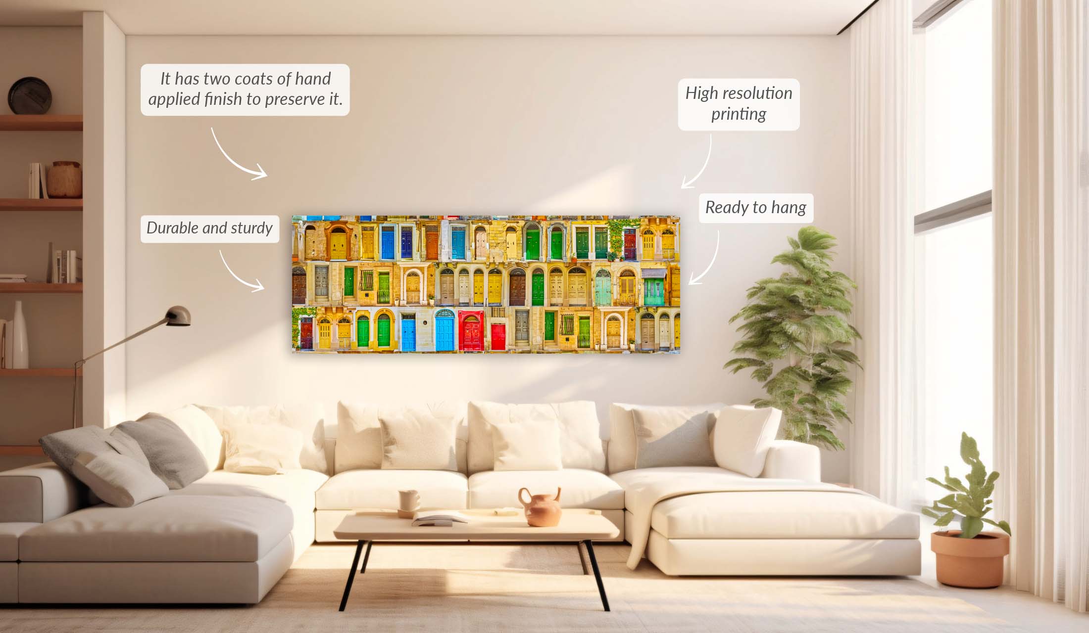 Maltese Doors Canvas - Abstract minimalism art- Large Wall Decor