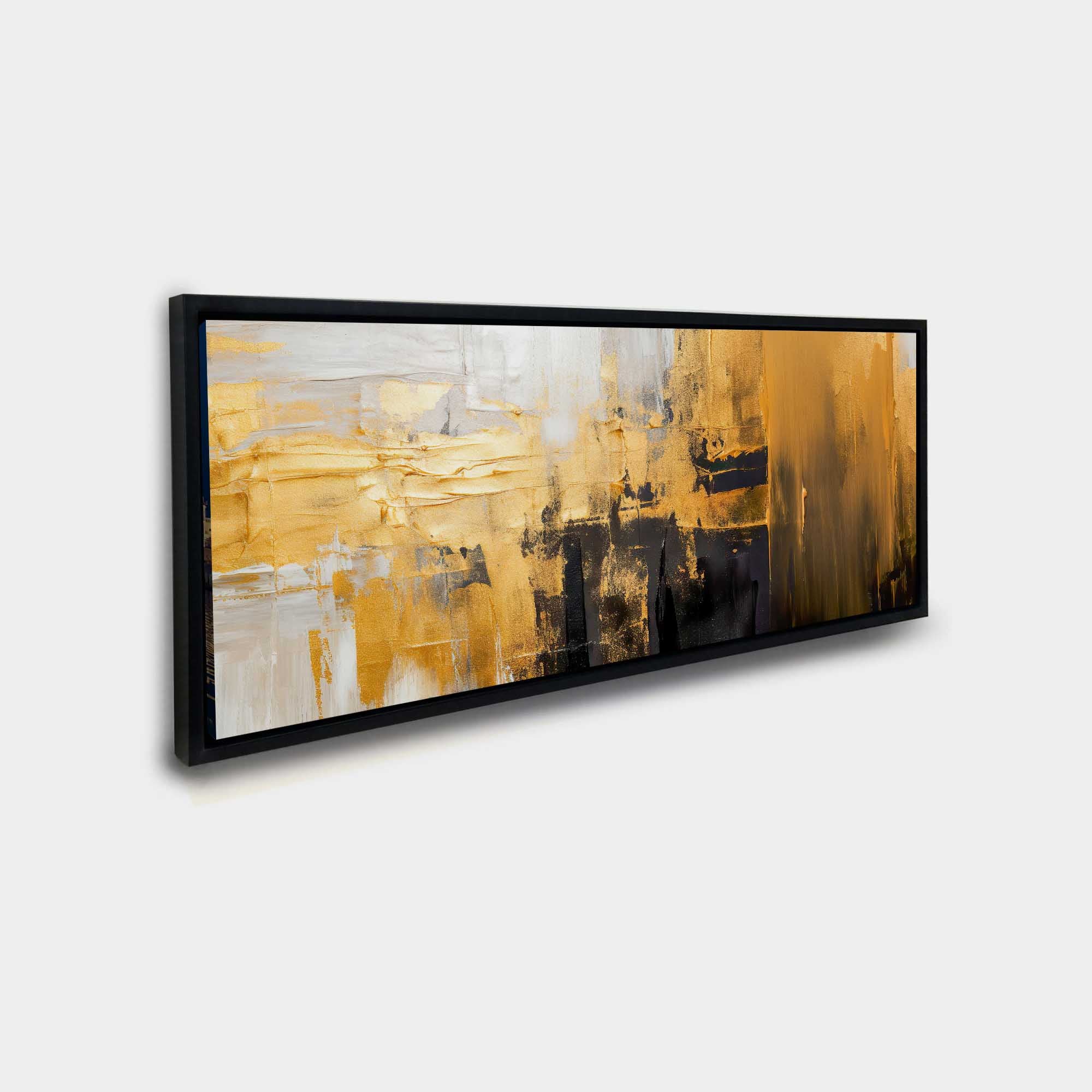 Wall Art Abstract with gold and white 72" x 24"