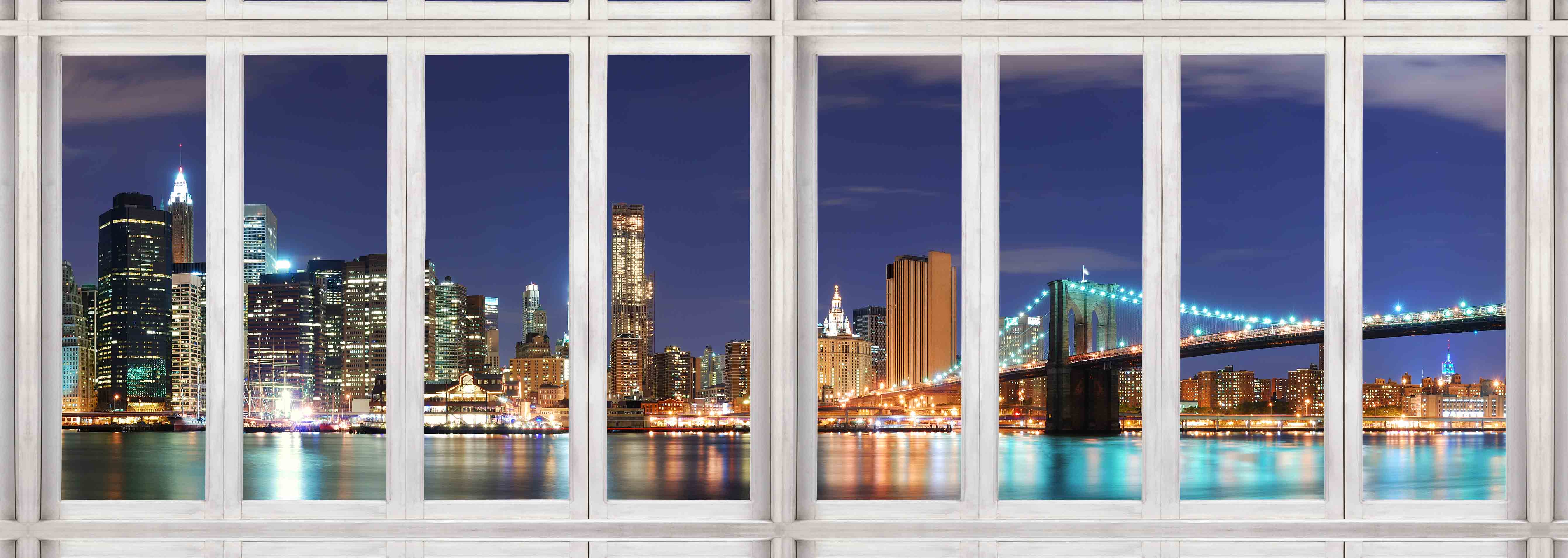 Wall Art -NYC Through the Window- Canvas Printed