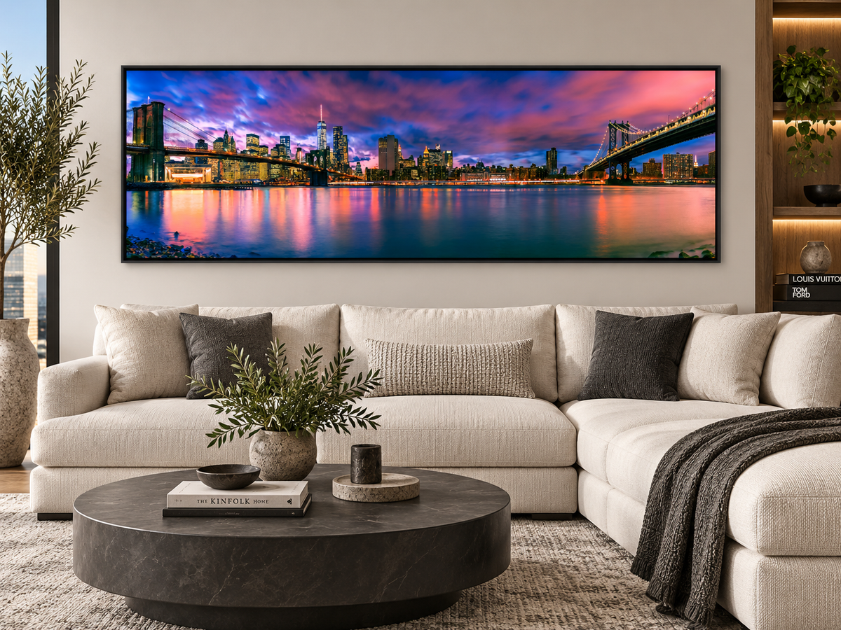 East River & Brooklyn Bridge – cityscape wall art, additional artwork view 10