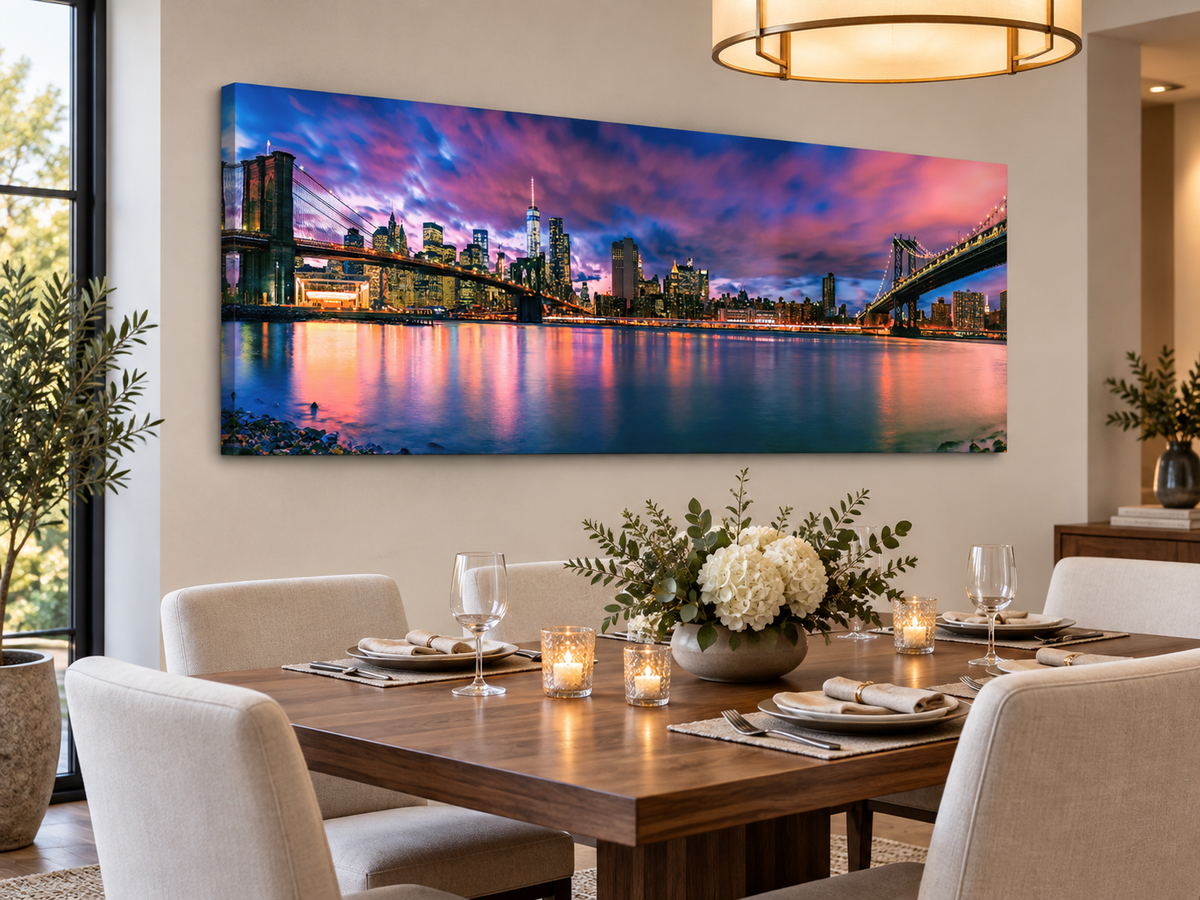 East River & Brooklyn Bridge – cityscape wall art, additional artwork view 3