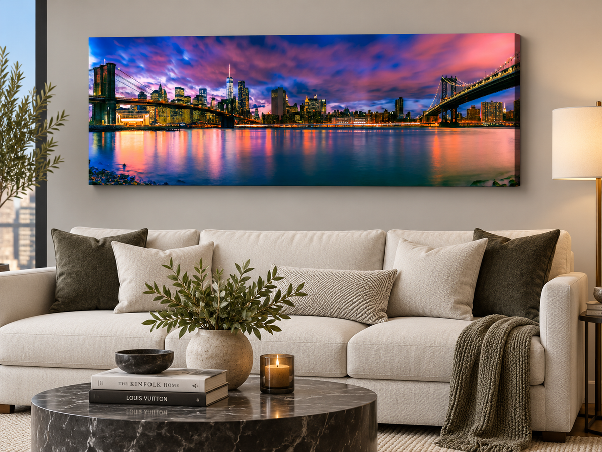 East River & Brooklyn Bridge – cityscape wall art, additional artwork view 5
