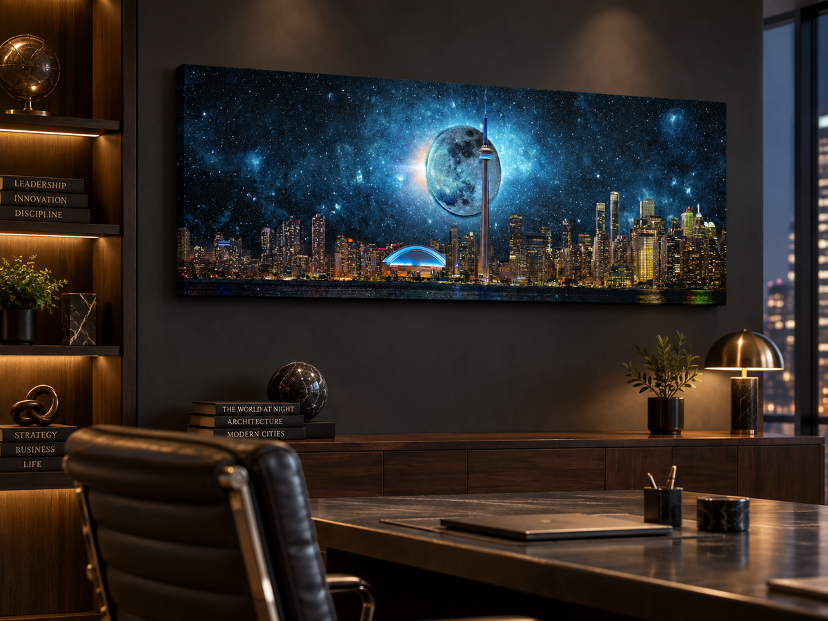 Toronto Skyline Moon – cityscape wall art, additional artwork view 4