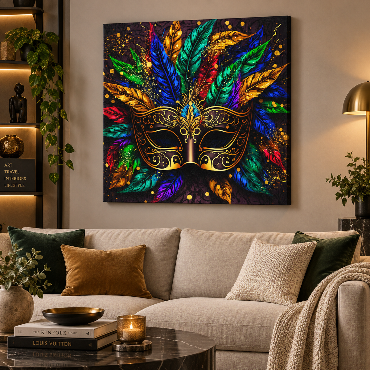 Venetian Masquerade Mask – abstract wall art, additional artwork view 8