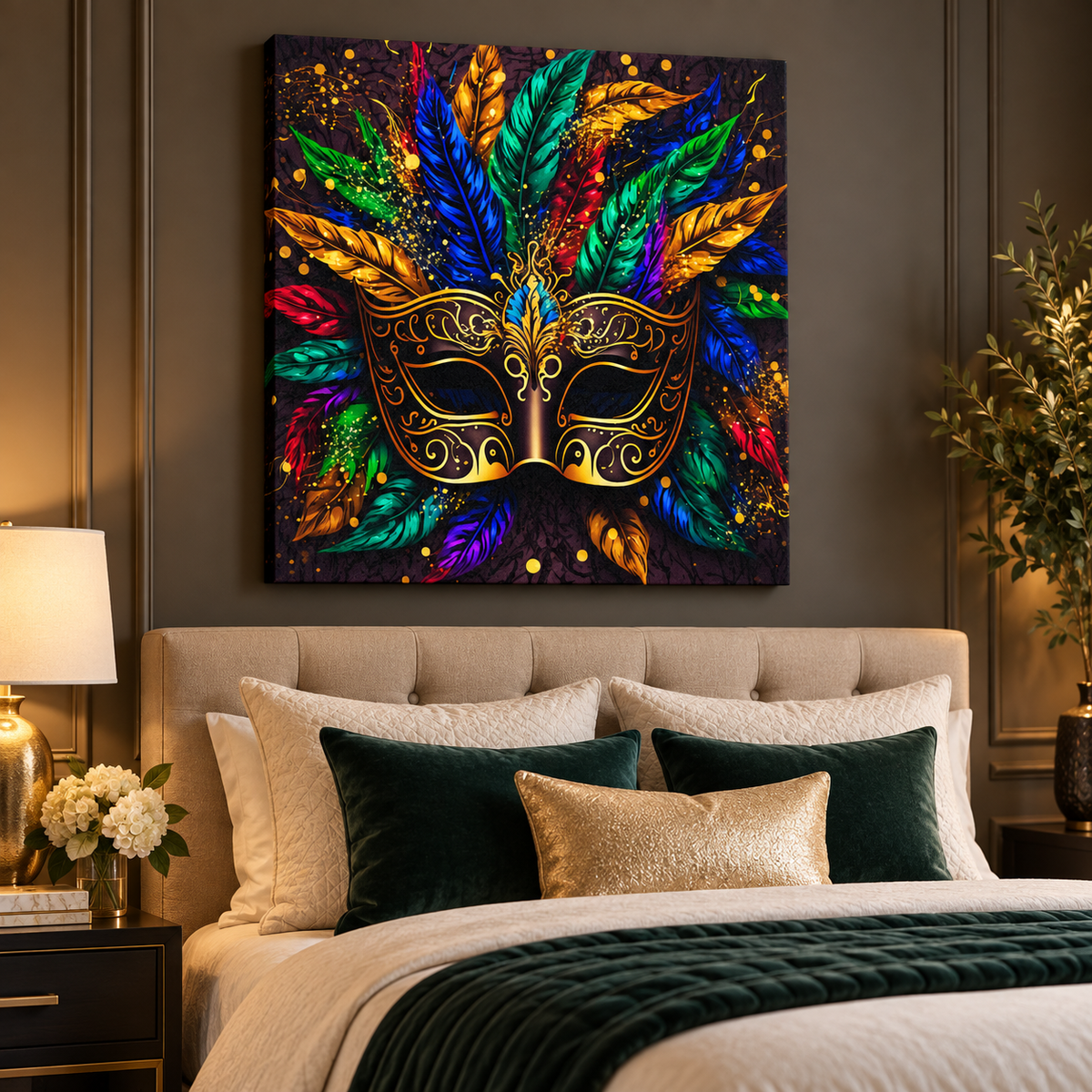 Venetian Masquerade Mask – abstract wall art, additional artwork view 3
