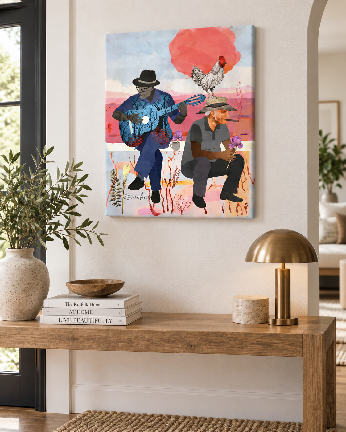 Escucha Canvas Wall Art | Latin Music Fine Art Print | Gallery Wrap & Black Floating Frame