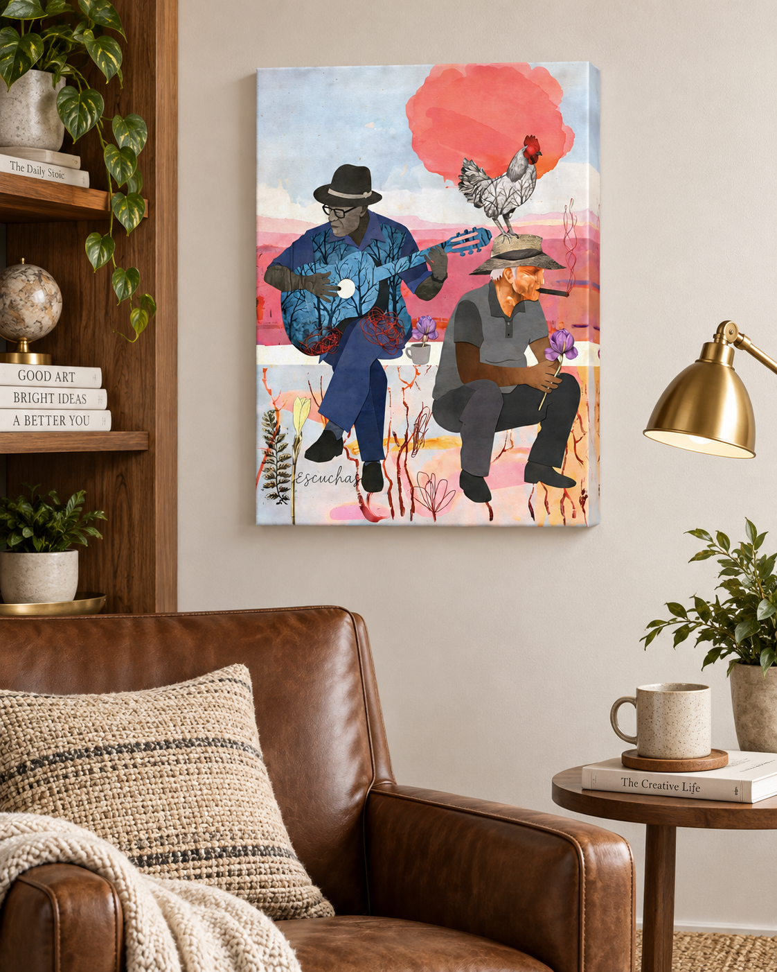 Escucha Canvas Wall Art | Latin Music Fine Art Print | Gallery Wrap & Black Floating Frame